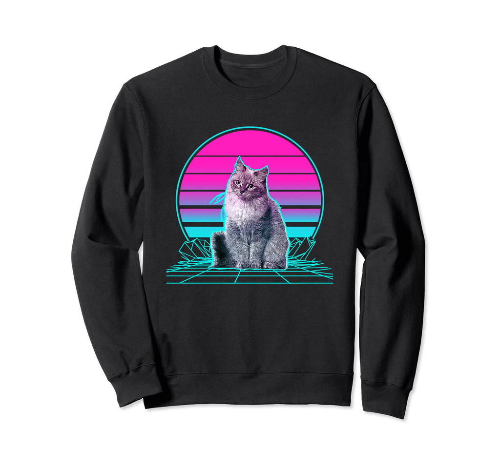 Sunset Siberian Cat Sweatshirt - Aesthetic Graphic Unisex - T-Shirt, Sweatshirt, Hoodie