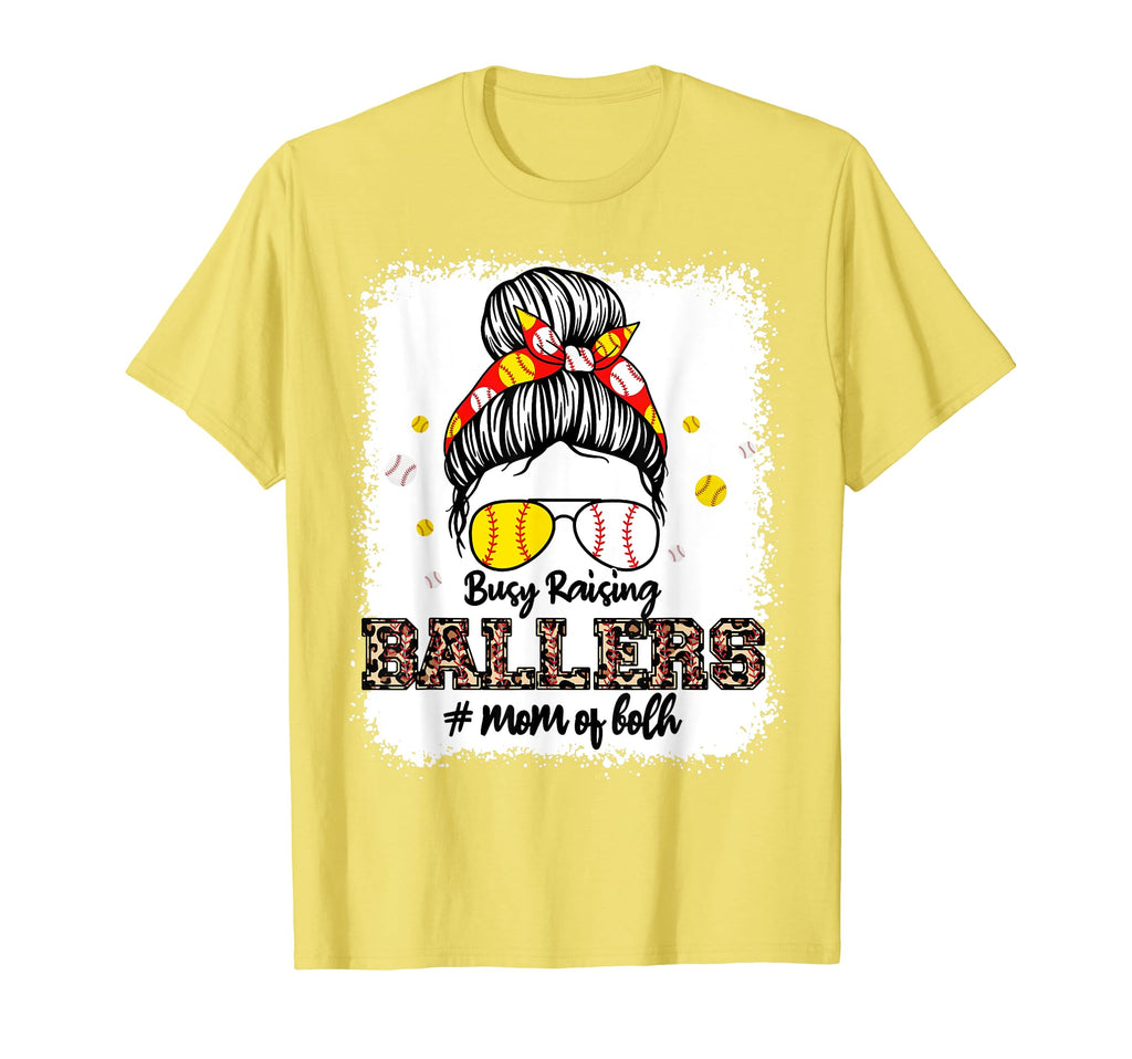 Baseball Softball Mom Both Busy Raising T-Shirt - Unique Graphic Unisex - T-Shirt, Sweatshirt, Hoodie