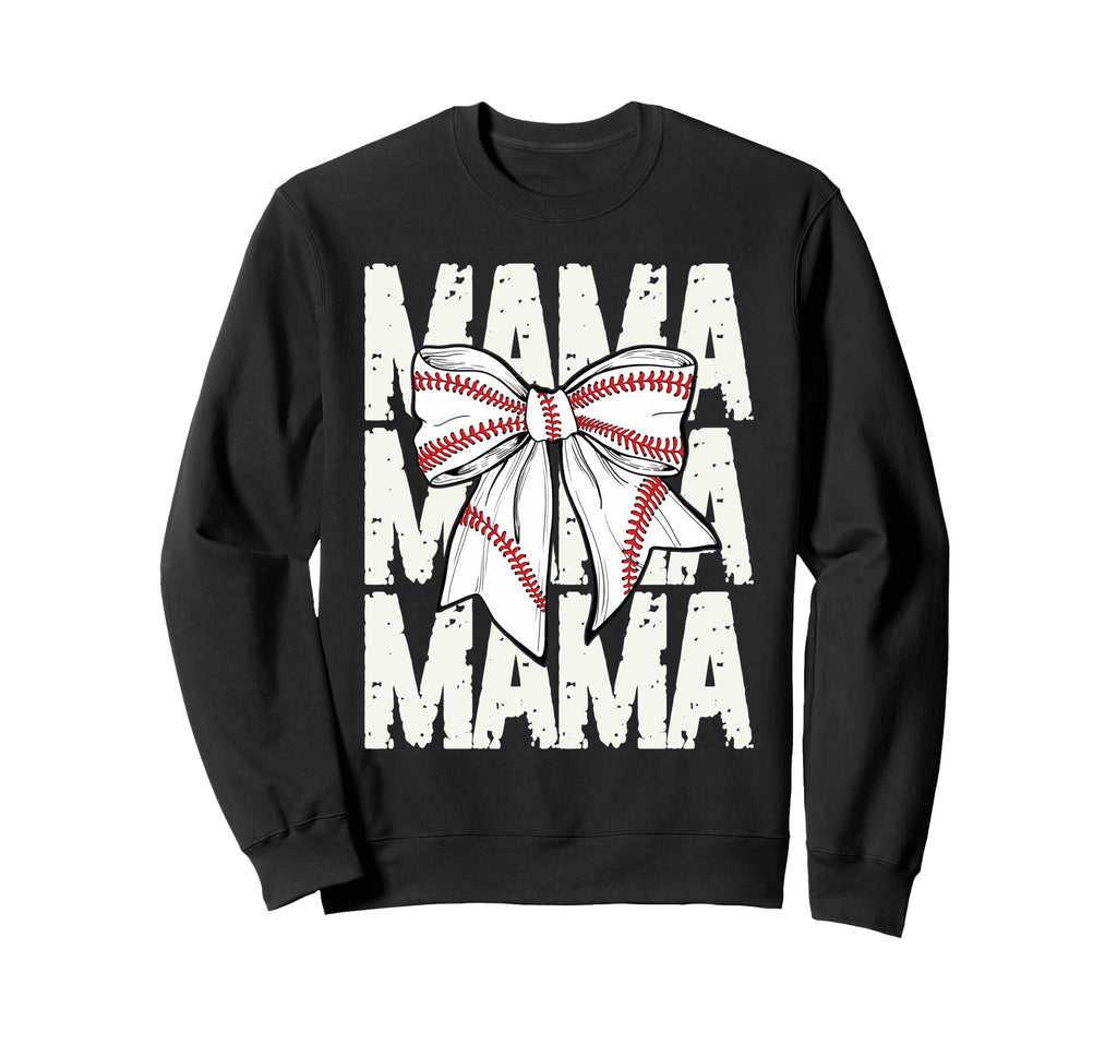 Baseball Mama Coquette Bow Sports Sweatshirt - Unique Graphic Men Women - T-Shirt, Sweatshirt, Hoodie