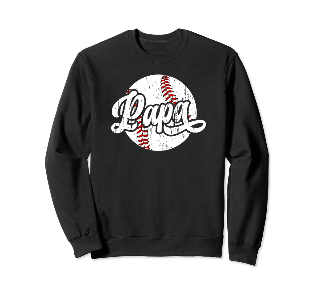 Papa Proud Baseball Papa Baseball Sweatshirt - Aesthetic Graphic Unisex - T-Shirt, Sweatshirt, Hoodie