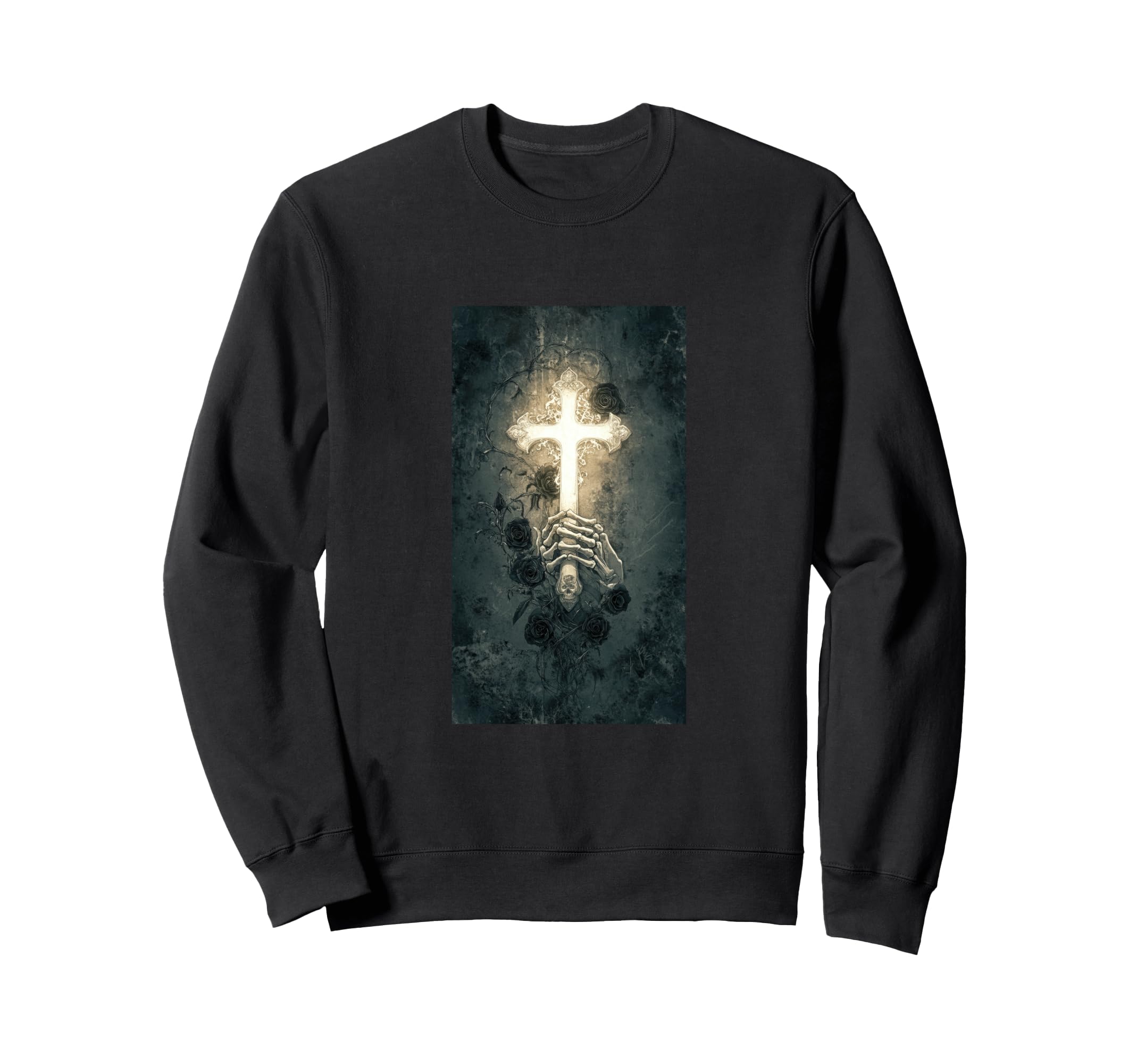 Gothic Cross Grunge Aesthetic Sweatshirt - Fun Novelty Design Men Women - T-Shirt, Sweatshirt, Hoodie