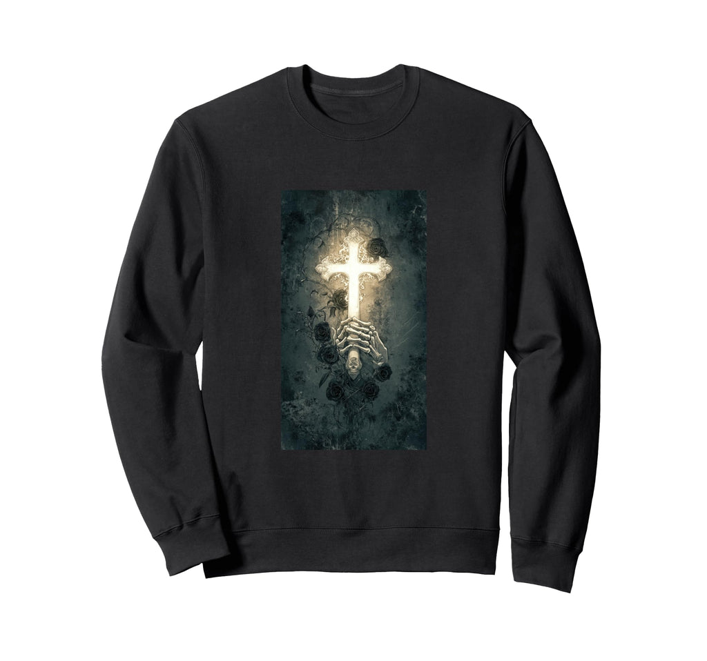 Gothic Cross Grunge Aesthetic Y2K Sweatshirt - Unique Graphic Men Women - T-Shirt, Sweatshirt, Hoodie