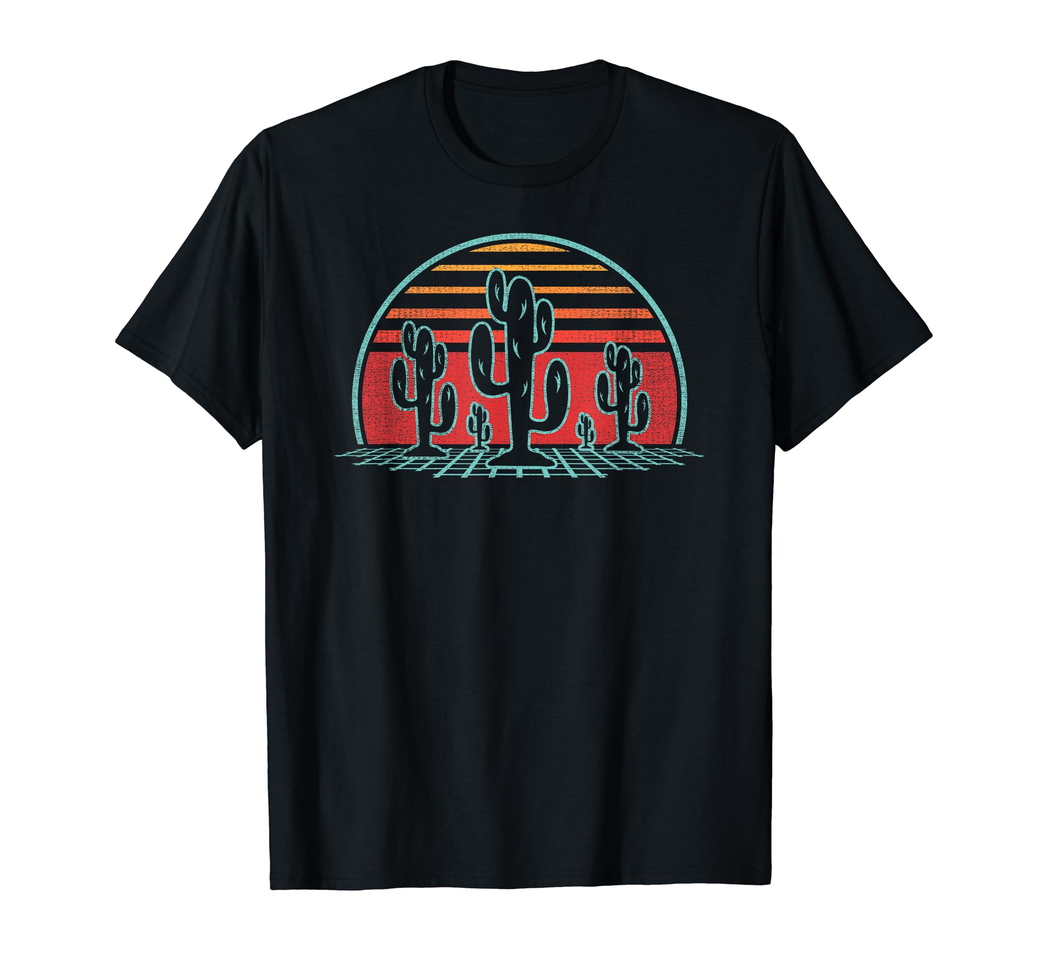 Desert Sunset Cactus 80S T-Shirt - Graphic Print Unisex - T-Shirt, Sweatshirt, Hoodie