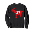 Funny Baseball Goat 27 Distressed Sweatshirt - Streetwear Style for Adults - T-Shirt, Sweatshirt, Hoodie