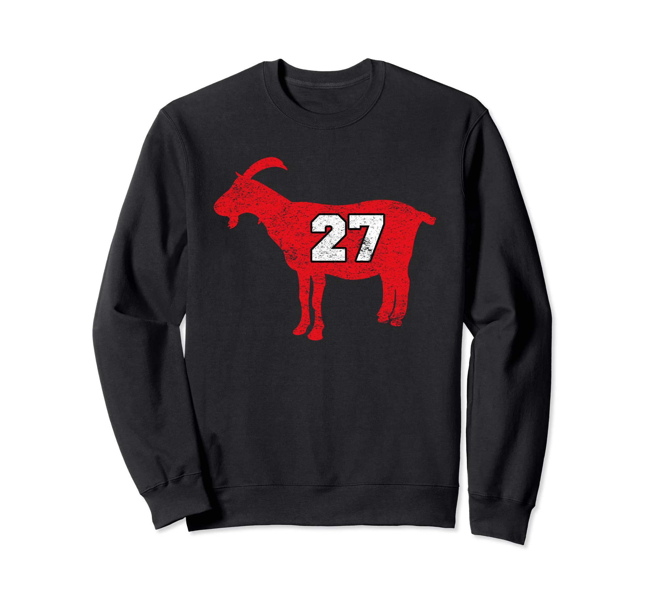 Funny Baseball Goat 27 Distressed Sweatshirt - Streetwear Style for Adults - T-Shirt, Sweatshirt, Hoodie