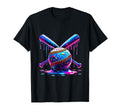 Neon Dripping Baseball And Bats Colorful T-Shirt - Graphic Print Men Women - T-Shirt, Sweatshirt, Hoodie