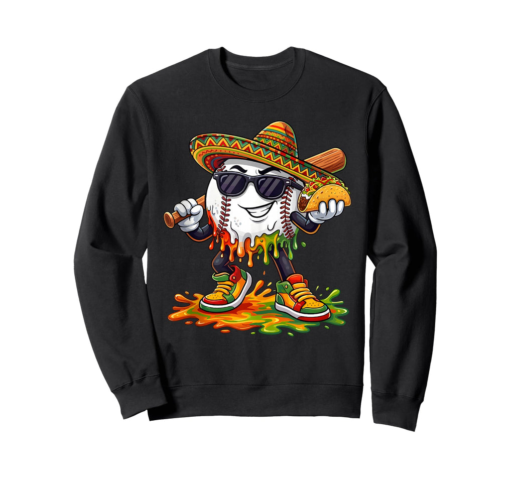 Baseball Cinco De Mayo Taco Ice Sweatshirt - Fun Novelty Design for Adults - T-Shirt, Sweatshirt, Hoodie