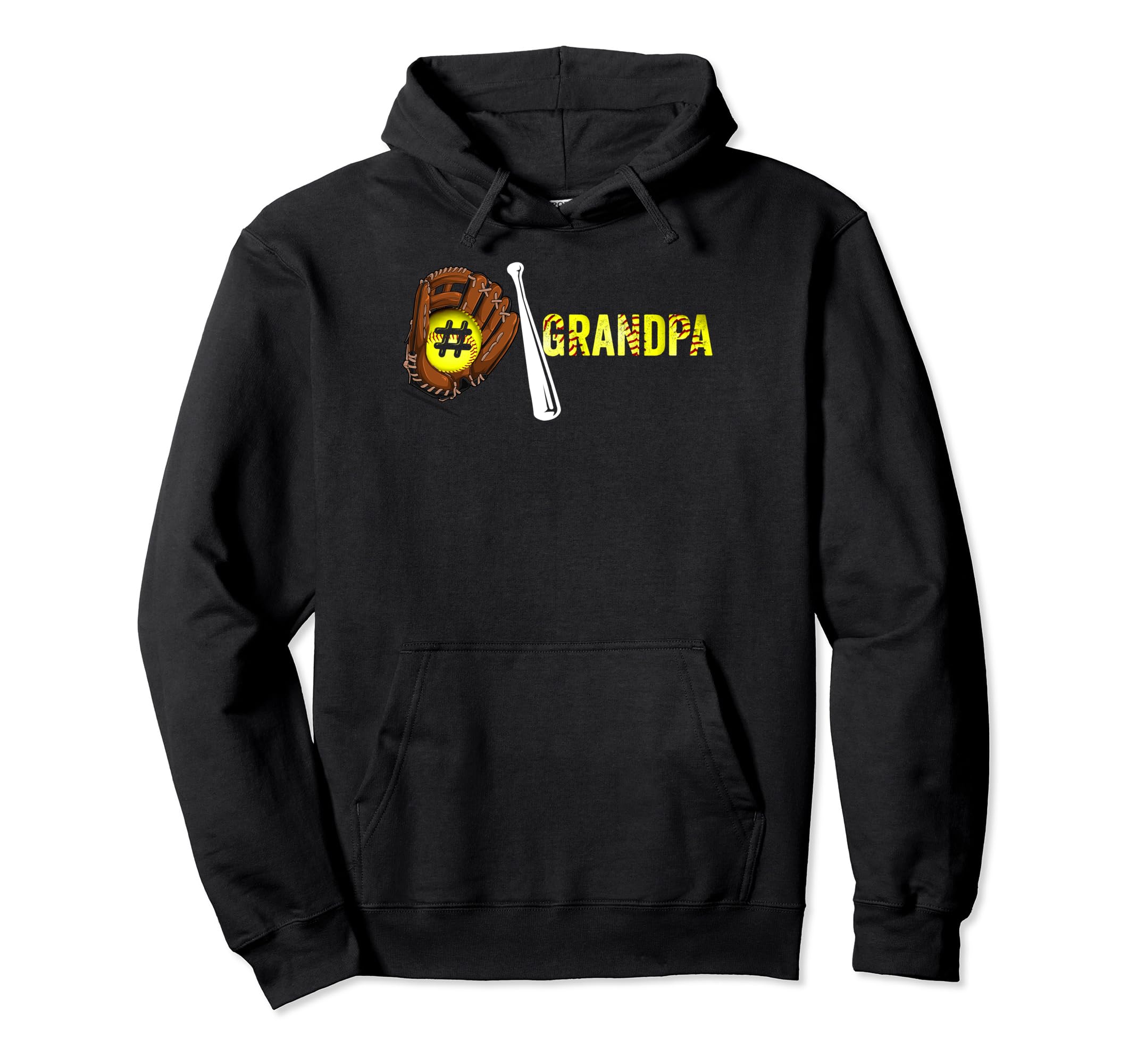 Number One Softball Grandpa Fathers Day Hoodie - Unique Graphic Unisex - T-Shirt, Sweatshirt, Hoodie