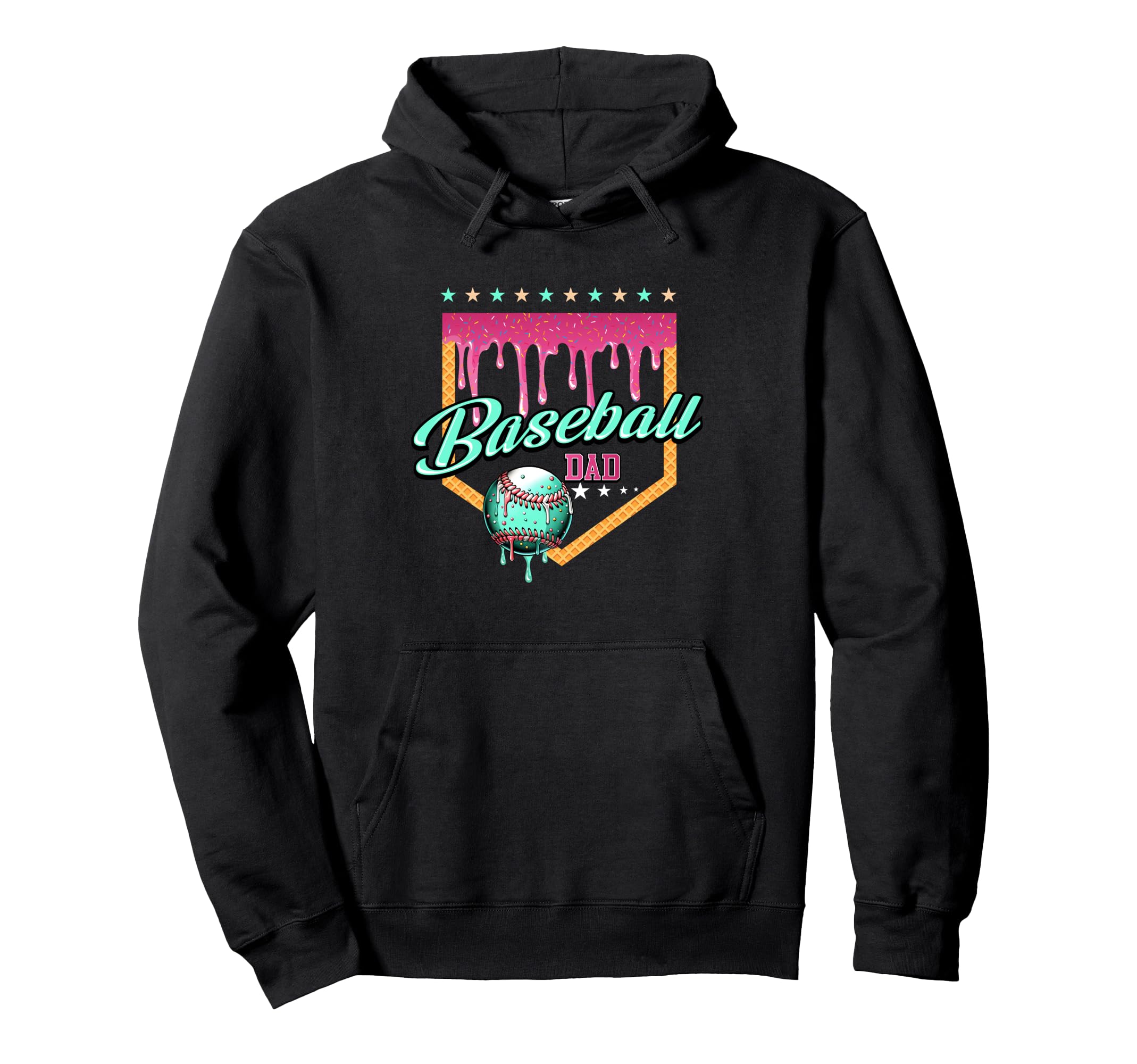 Baseball Dad Drip Home Plate Dripping Hoodie - Novelty Apparel for Adults - T-Shirt, Sweatshirt, Hoodie