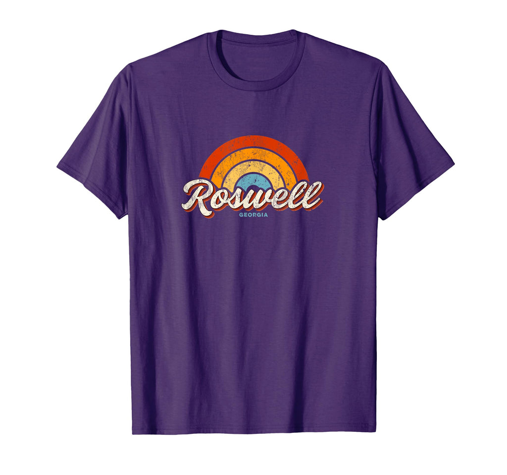 Roswell Georgia Ga Rainbow 70S T-Shirt - Minimalist Print Men Women - T-Shirt, Sweatshirt, Hoodie