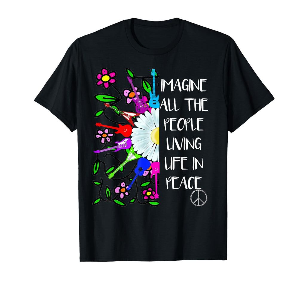 Imagine Peace Groovy Hippie Colorful T-Shirt - Streetwear Style for Adults - T-Shirt, Sweatshirt, Hoodie