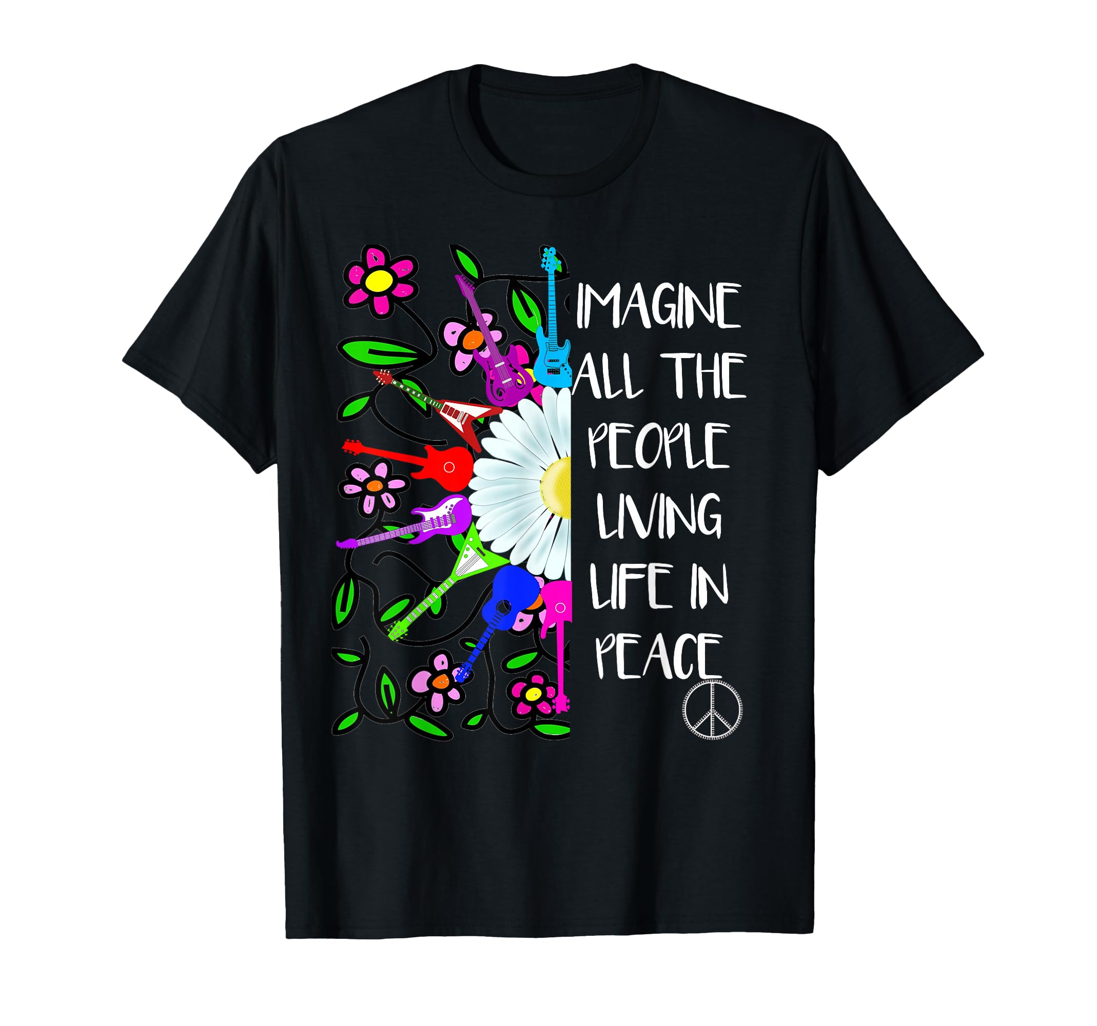 Imagine Peace Groovy Hippie Colorful T-Shirt - Streetwear Style for Adults - T-Shirt, Sweatshirt, Hoodie