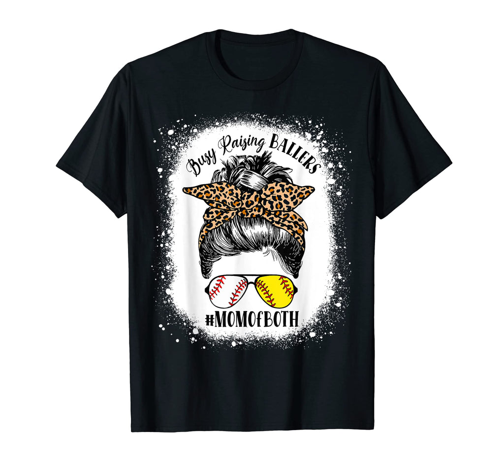 Messy Bun Mom Both Baseball Softball T-Shirt - Aesthetic Graphic Men Women - T-Shirt, Sweatshirt, Hoodie