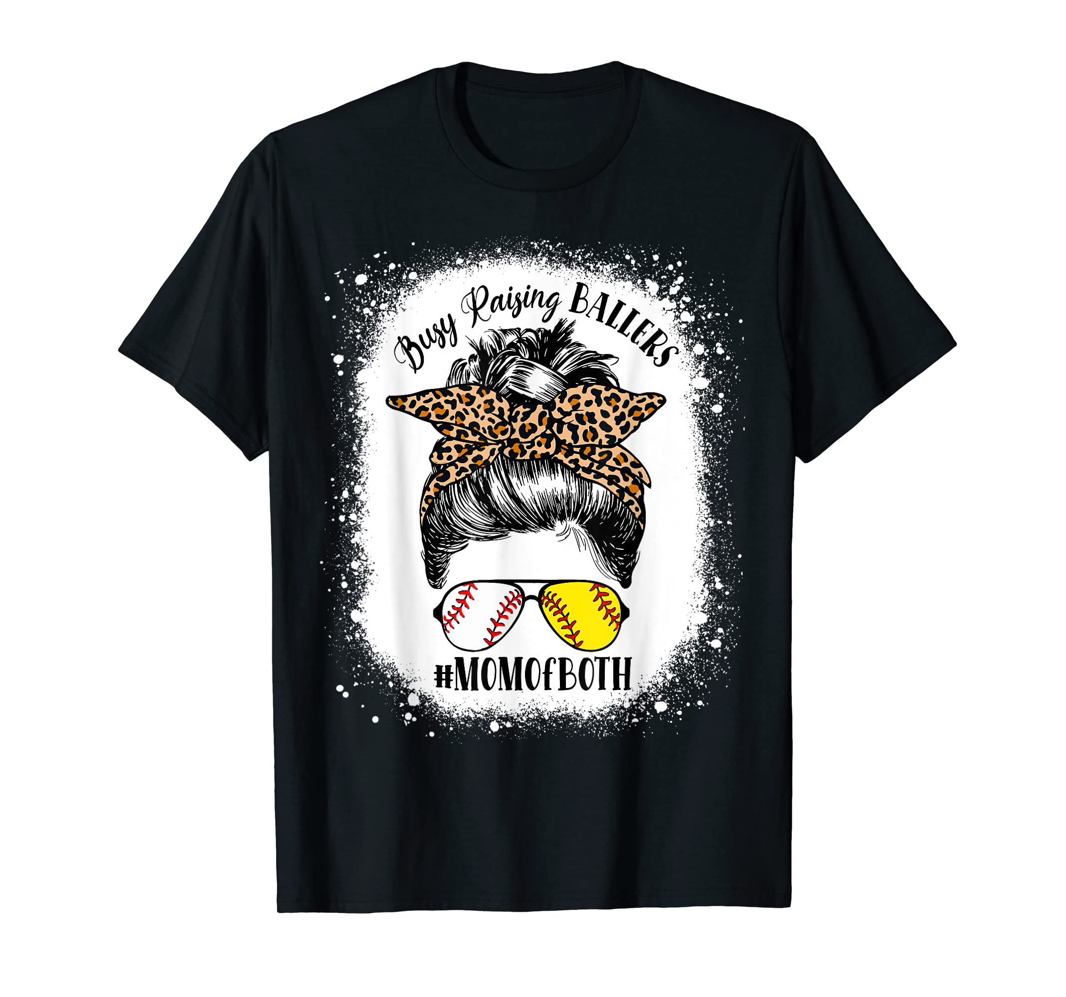 Messy Bun Mom Both Baseball Softball T-Shirt - Aesthetic Graphic Men Women - T-Shirt, Sweatshirt, Hoodie