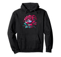 Rose Flower Glitch Optical Illusion Hoodie - Streetwear Style for Adults - T-Shirt, Sweatshirt, Hoodie