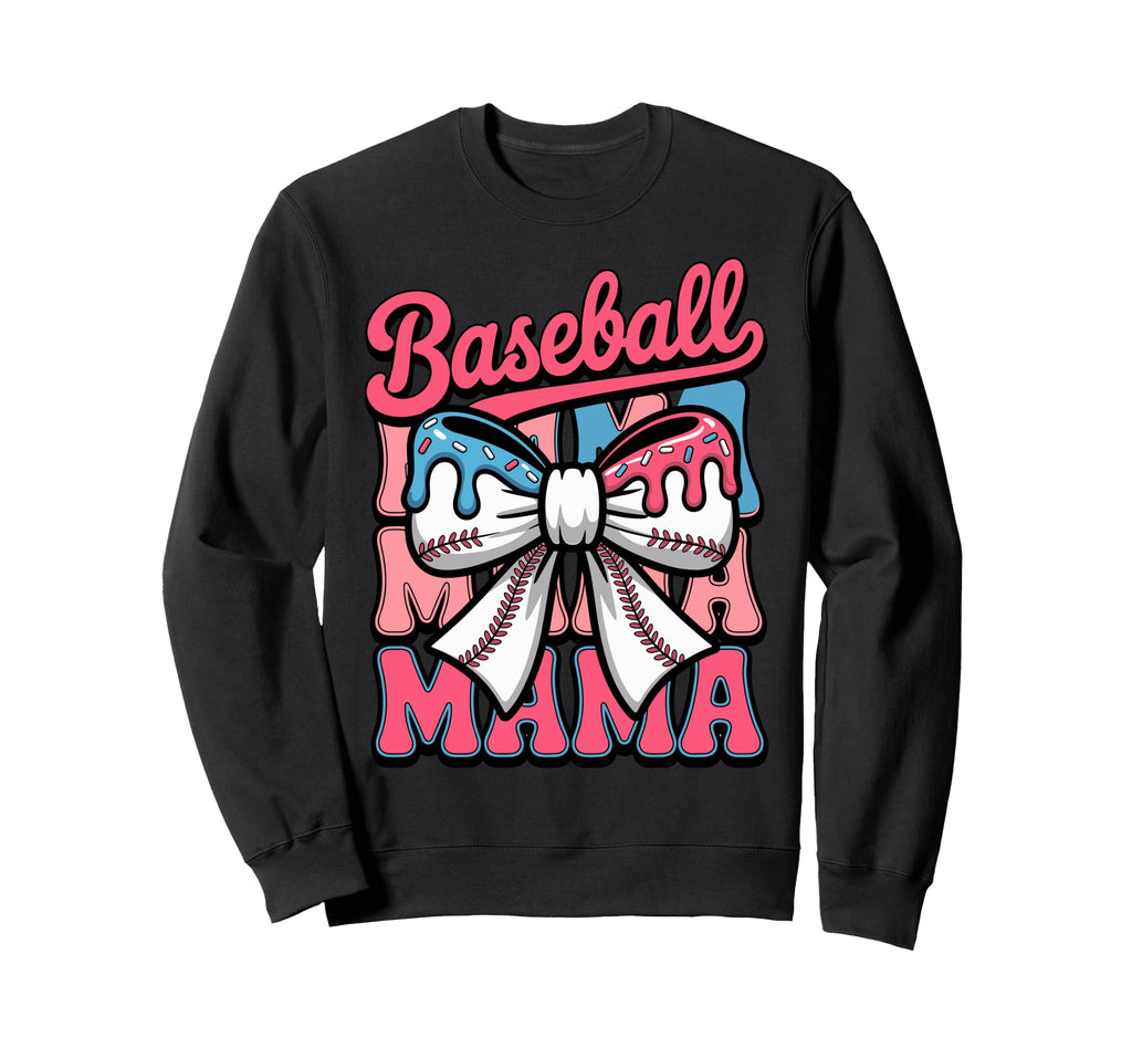 Coquette Bow Baseball Mama Sweatshirt - Fun Novelty Design Men Women - T-Shirt, Sweatshirt, Hoodie