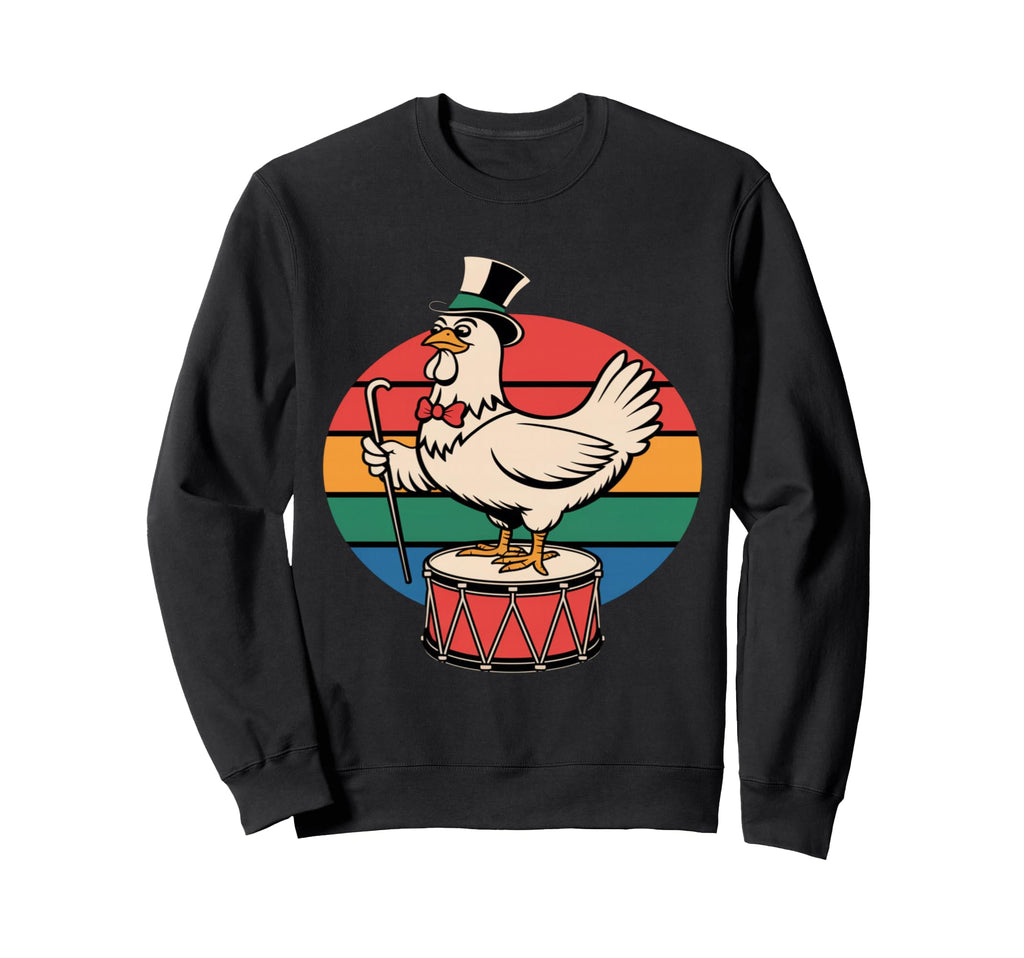 Fancy Chicken Drum Rainbow Marching Band Sweatshirt - Unique Graphic Unisex - T-Shirt, Sweatshirt, Hoodie