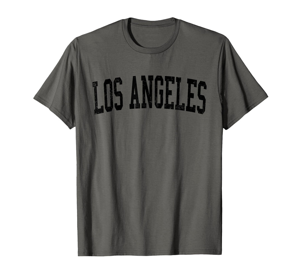 Los Angeles Ca Distressed Black Varsity T-Shirt - Graphic Print Unisex - T-Shirt, Sweatshirt, Hoodie