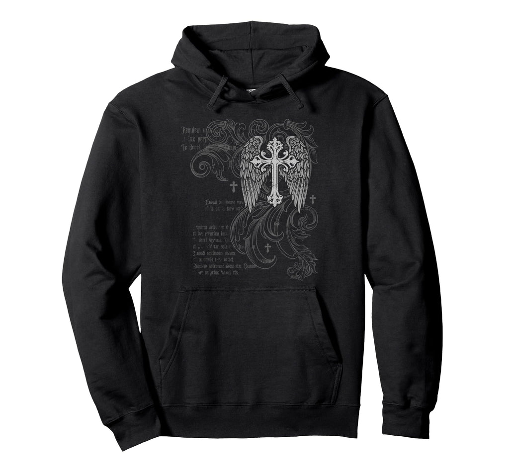 Y2K Grunge Cross Wings 2000S Goth Hoodie - Fun Novelty Design Men Women - T-Shirt, Sweatshirt, Hoodie