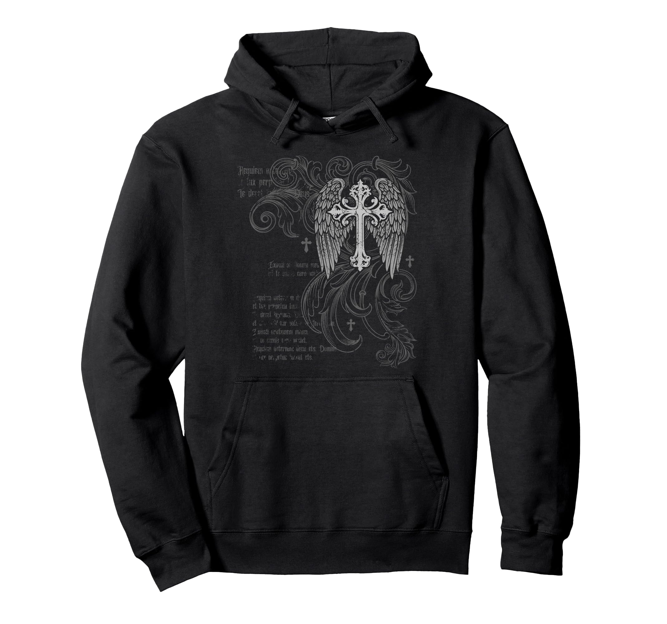 Y2K Grunge Cross Wings 2000S Goth Hoodie - Fun Novelty Design Men Women - T-Shirt, Sweatshirt, Hoodie