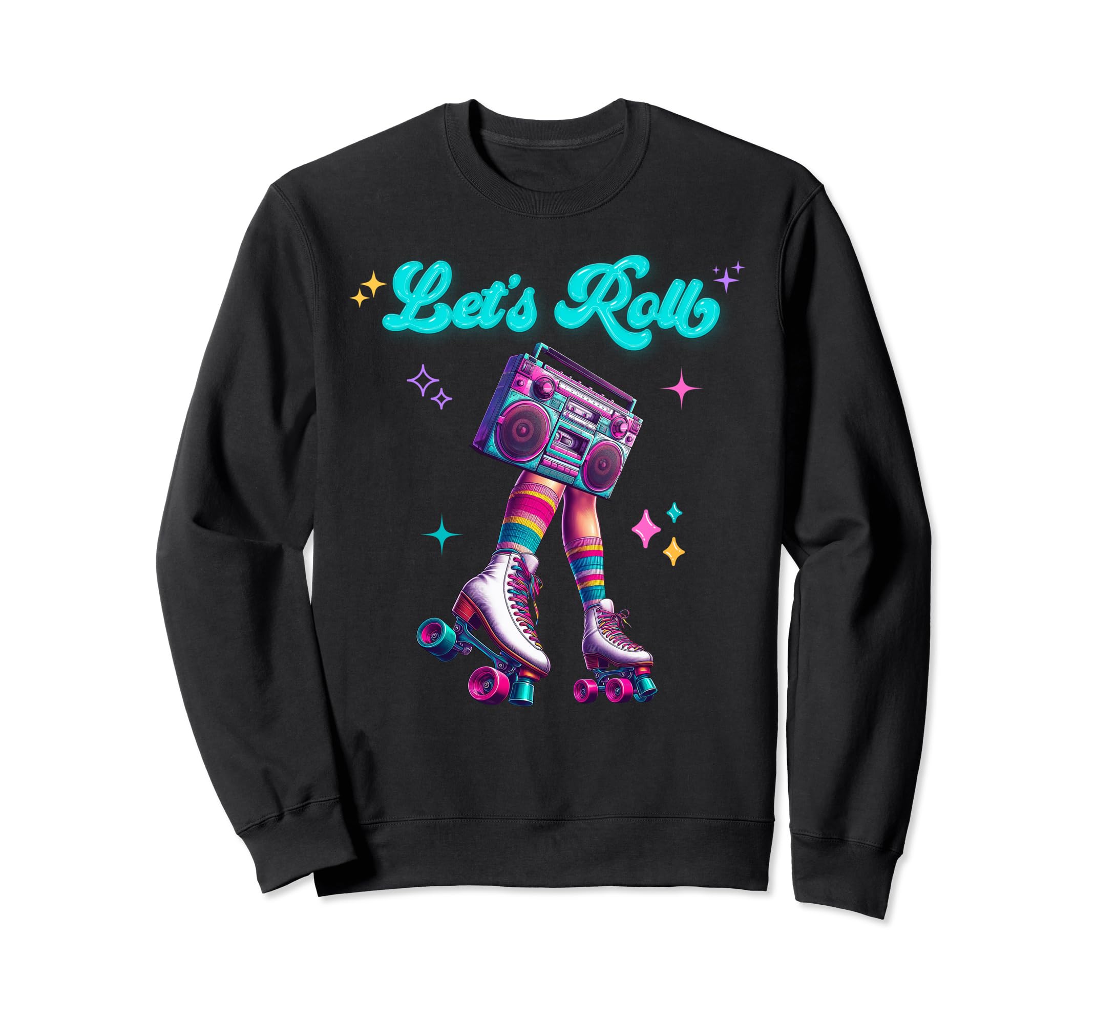 Roller Skates Party 80S 90S Outfit Sweatshirt - Trendy Graphic Unisex - T-Shirt, Sweatshirt, Hoodie