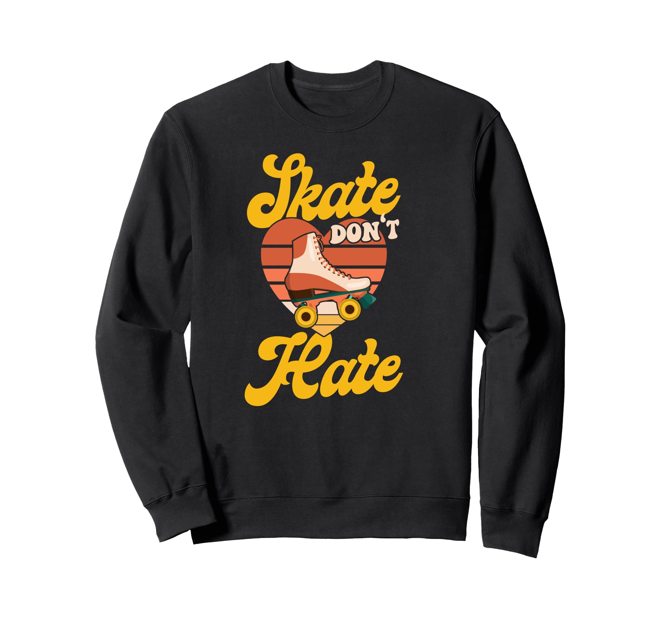 Roller Skating Skate 1970S Heart Sweatshirt - Trendy Graphic for Adults - T-Shirt, Sweatshirt, Hoodie