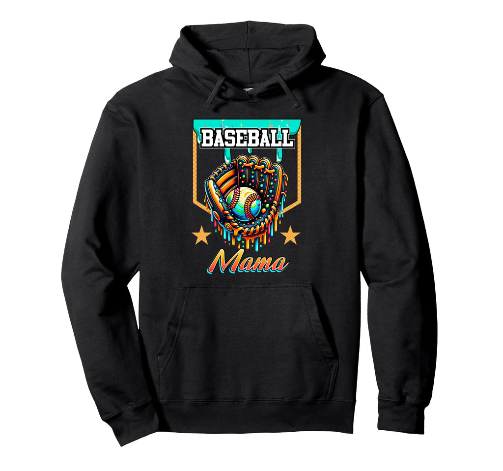 Baseball Drip Baseball Mama Ice Cream Hoodie - Unique Graphic for Adults - T-Shirt, Sweatshirt, Hoodie