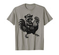 Cowboy Hat Raccoon Riding Rooster Funny T-Shirt - Aesthetic Graphic Unisex - T-Shirt, Sweatshirt, Hoodie