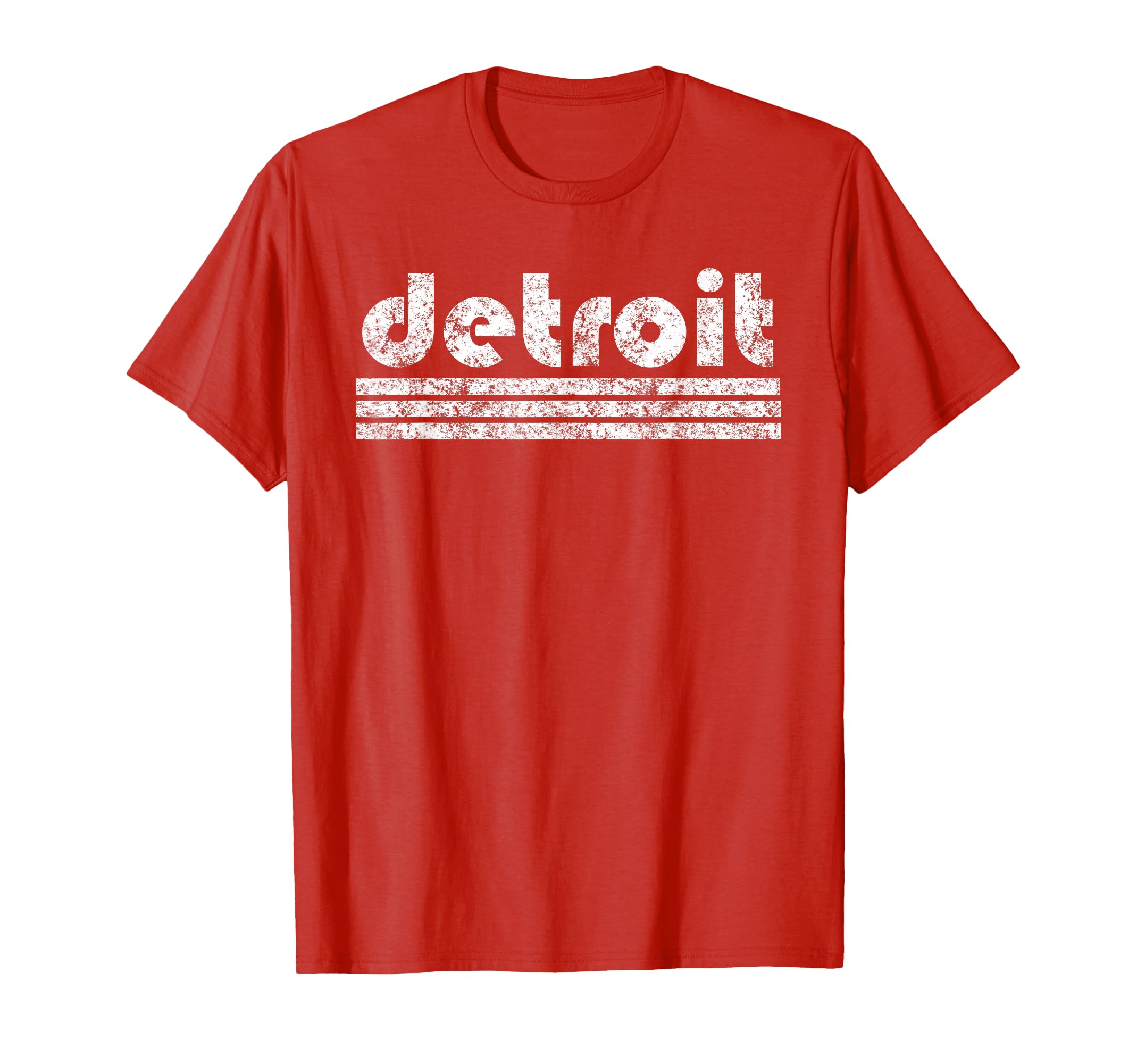 Detroit Three Stripe Weathered T-Shirt - Streetwear Style Men Women - T-Shirt, Sweatshirt, Hoodie