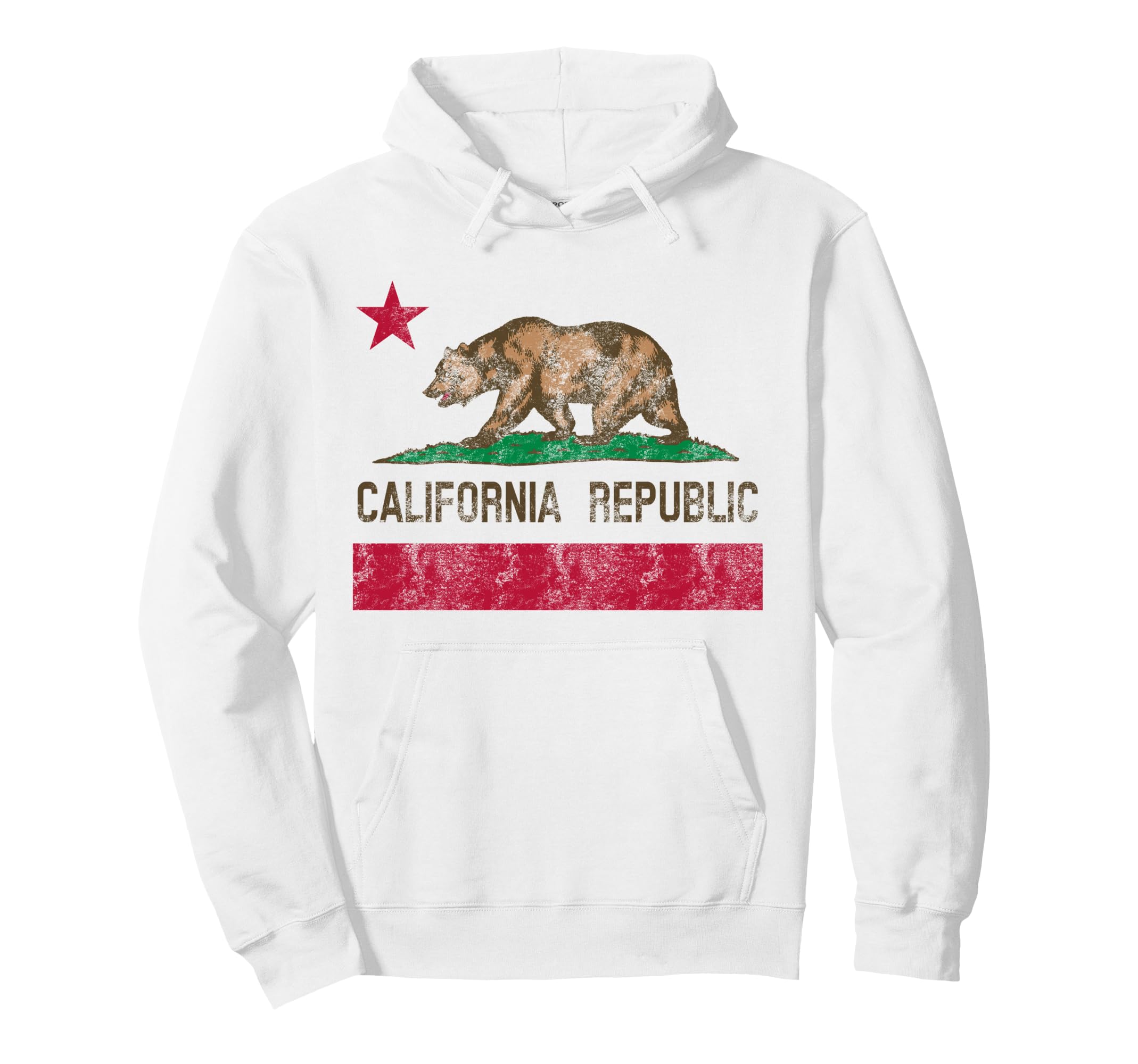 California Republic Flag Bear Hoodie - Aesthetic Graphic for Adults - T-Shirt, Sweatshirt, Hoodie