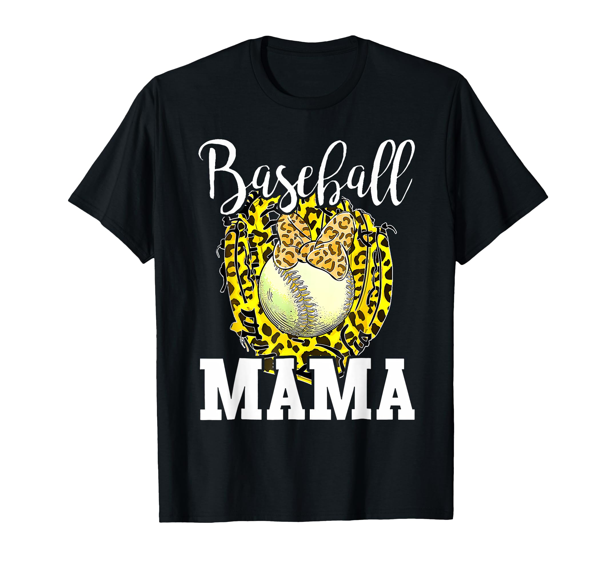 Baseball Mama Leopard Mom Baseball Mothers T-Shirt - Graphic Print Unisex - T-Shirt, Sweatshirt, Hoodie