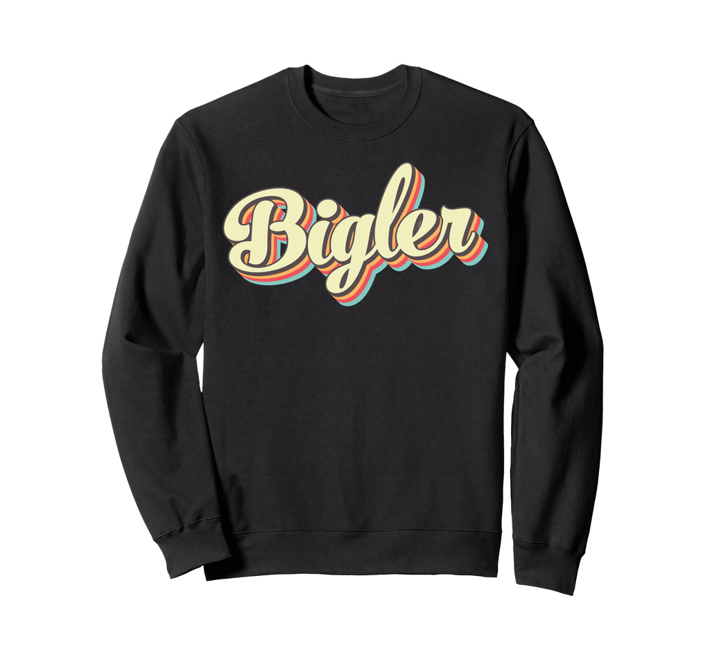 Bigler Art Baseball Font Sweatshirt - Novelty Apparel for Adults - T-Shirt, Sweatshirt, Hoodie
