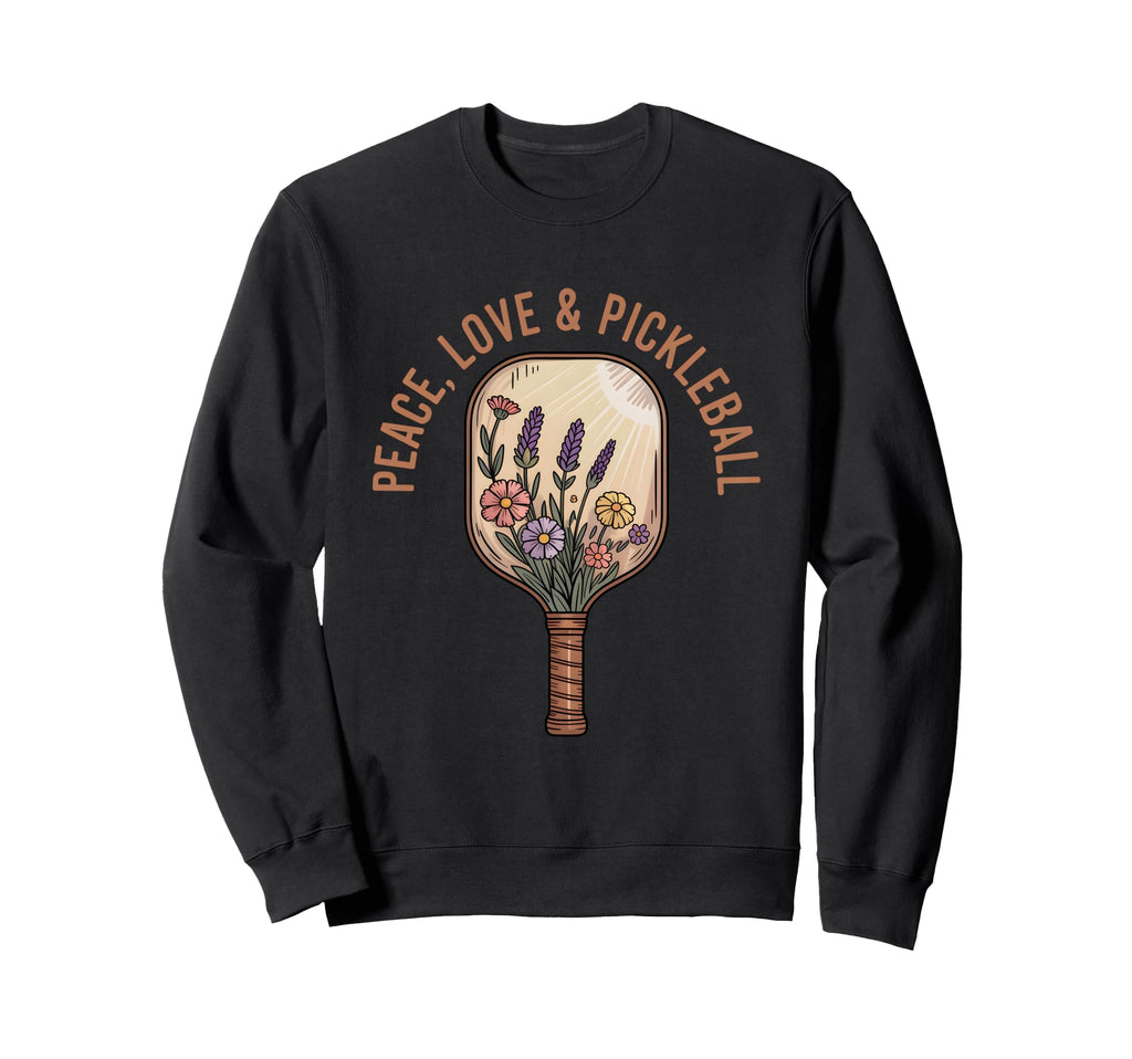 Peace Love Pickleball Boho Outfit Sweatshirt - Novelty Apparel Unisex - T-Shirt, Sweatshirt, Hoodie