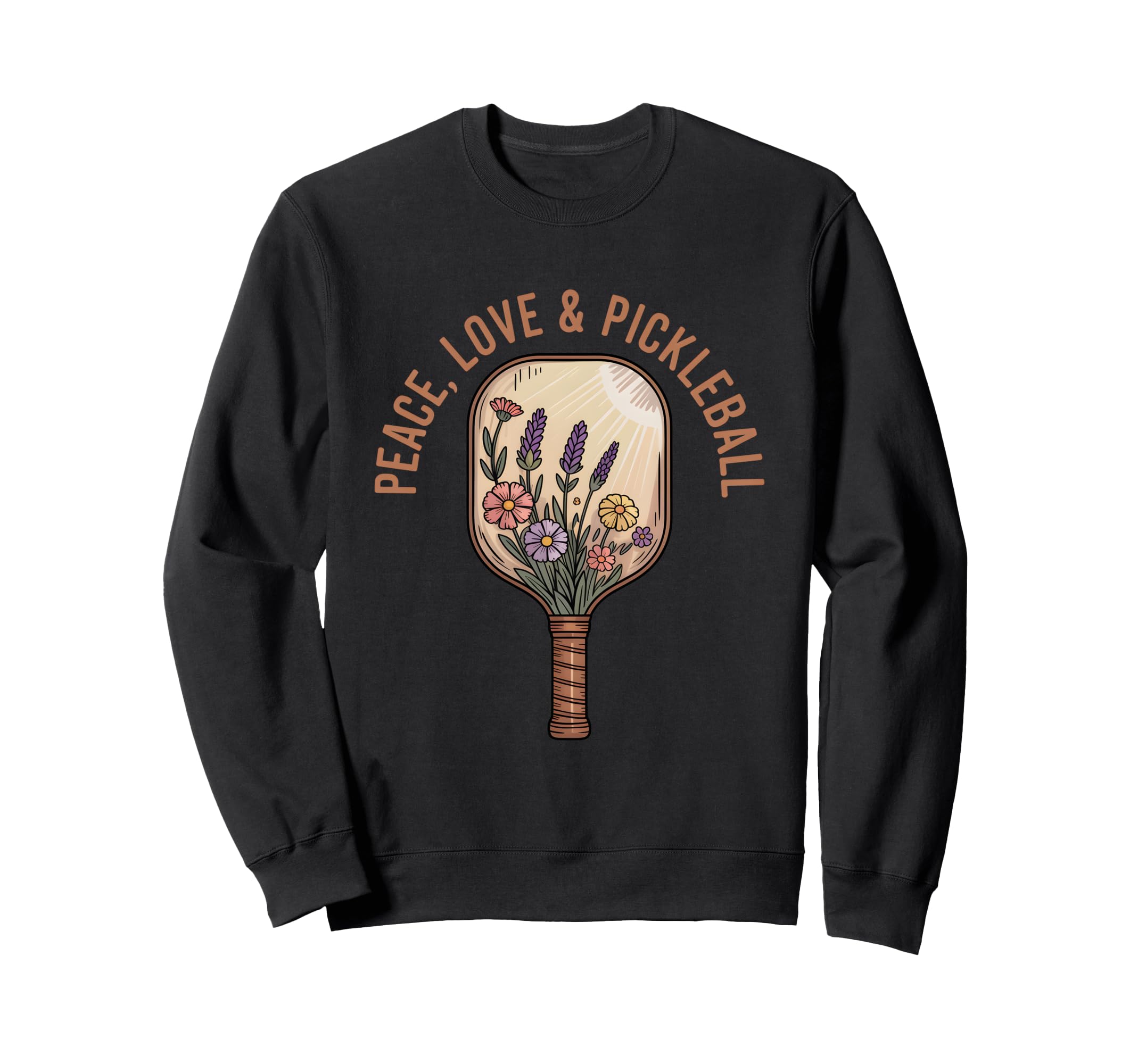 Peace Love Pickleball Boho Outfit Sweatshirt - Novelty Apparel Unisex - T-Shirt, Sweatshirt, Hoodie