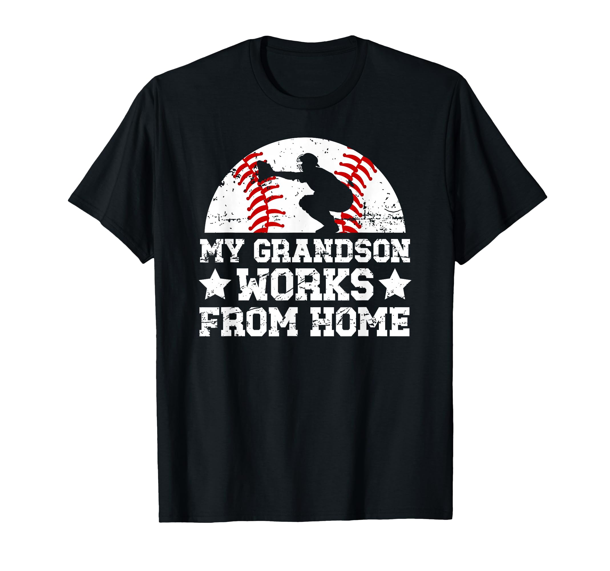 My Grandson Baseball Catcher Grandpa T-Shirt - Casual Everyday Wear Unisex - T-Shirt, Sweatshirt, Hoodie