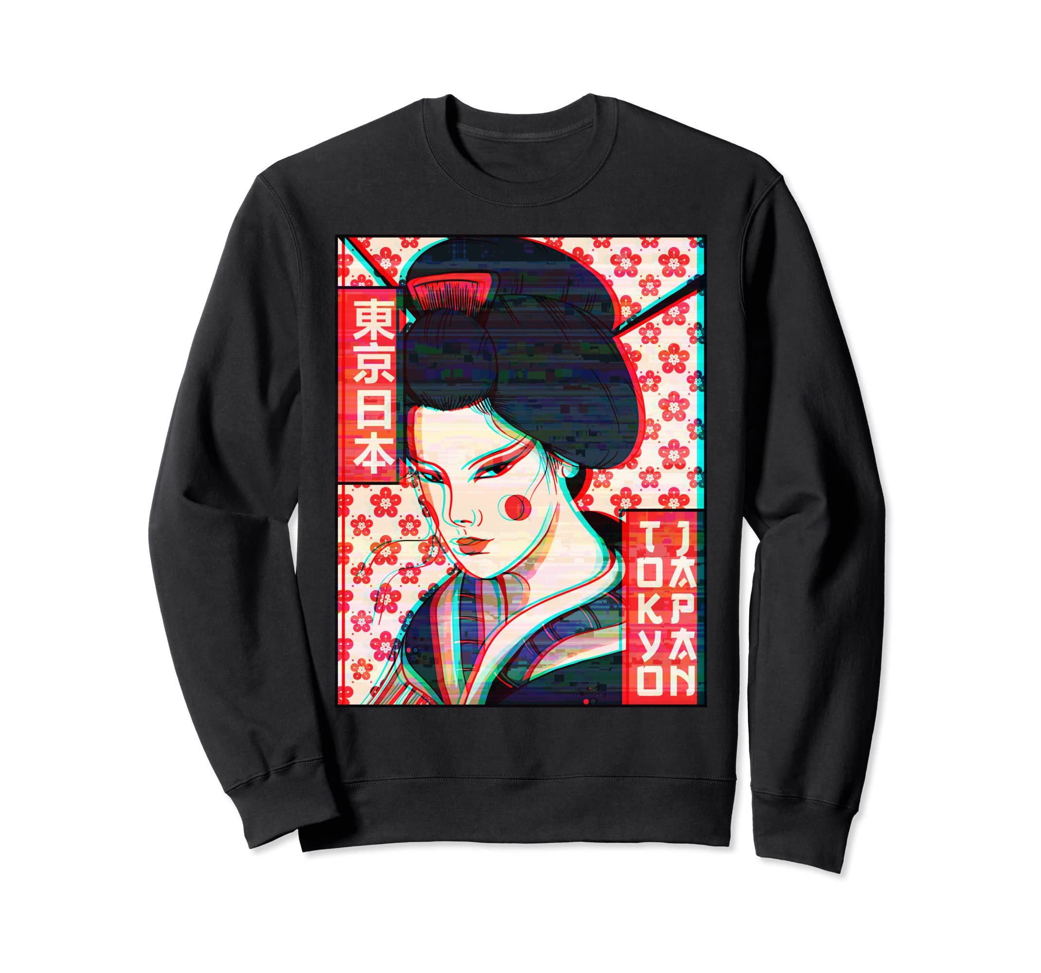 Geisha Tokyo Japan Vaporwave Aesthetic Sweatshirt - Graphic Print Unisex - T-Shirt, Sweatshirt, Hoodie