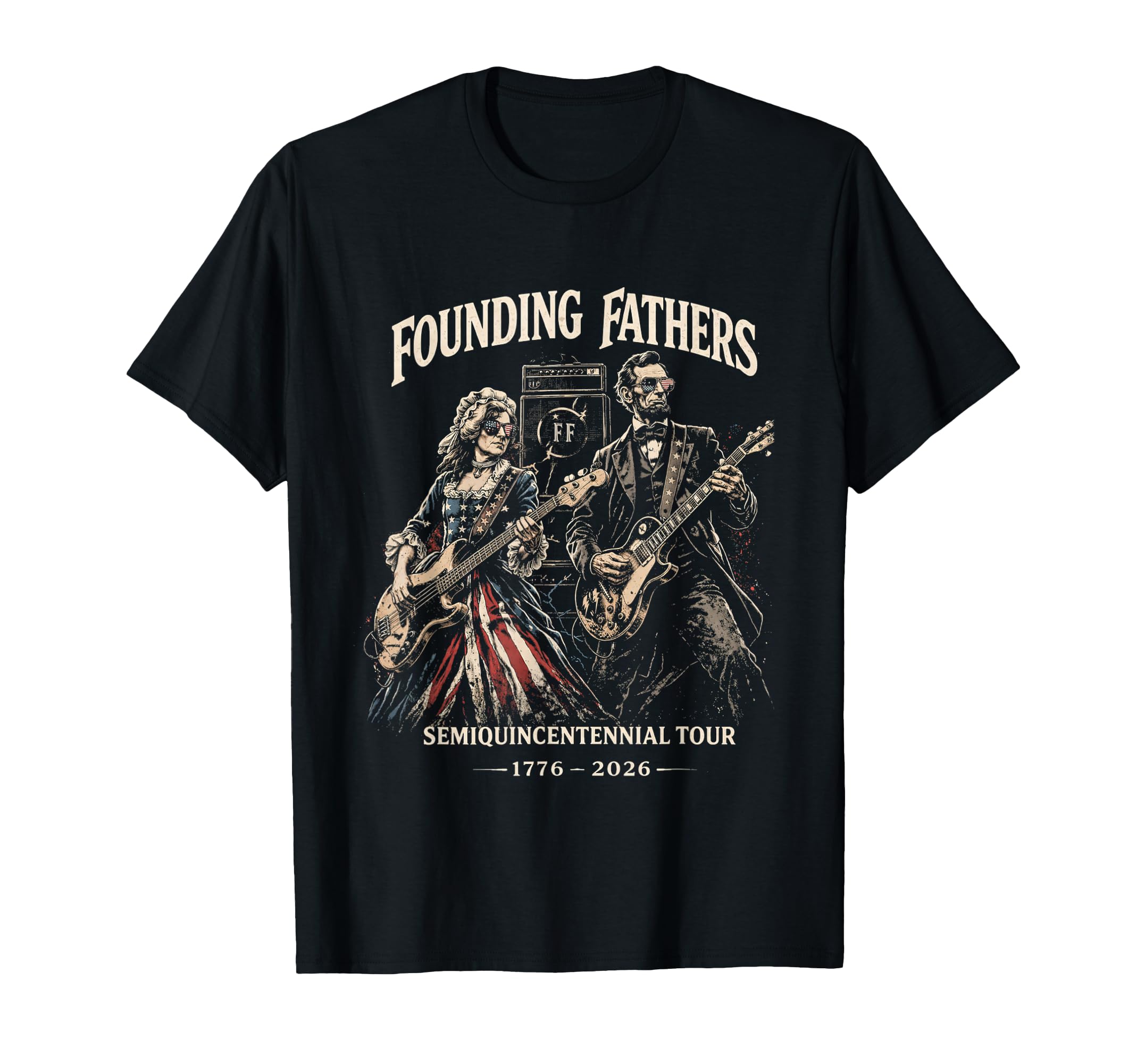 Abraham Lincoln Betsy Ross Guitar T-Shirt - Streetwear Style Men Women - T-Shirt, Sweatshirt, Hoodie