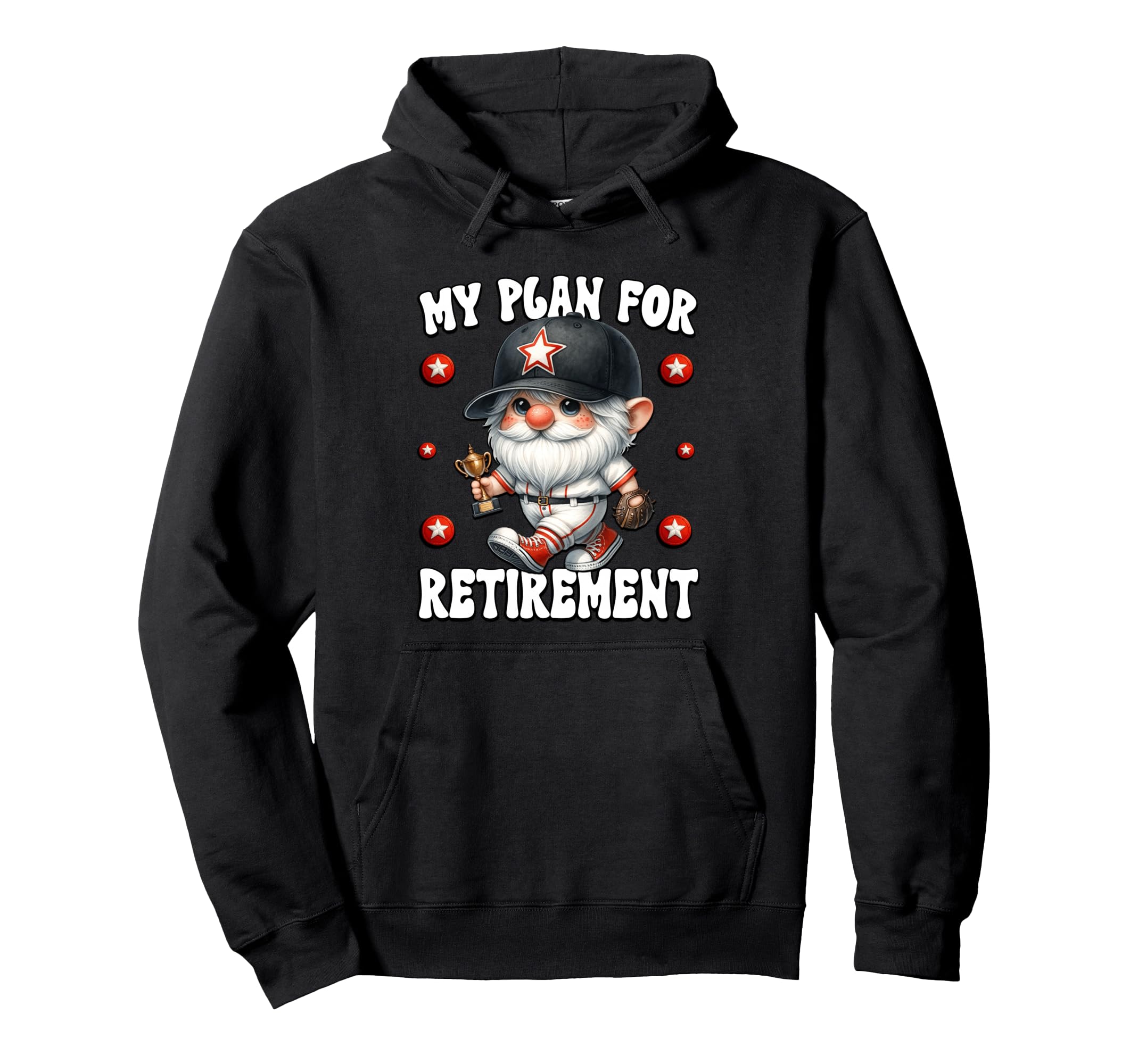 Funny Retirement Gnome Retired Baseball Hoodie - Minimalist Print Unisex - T-Shirt, Sweatshirt, Hoodie