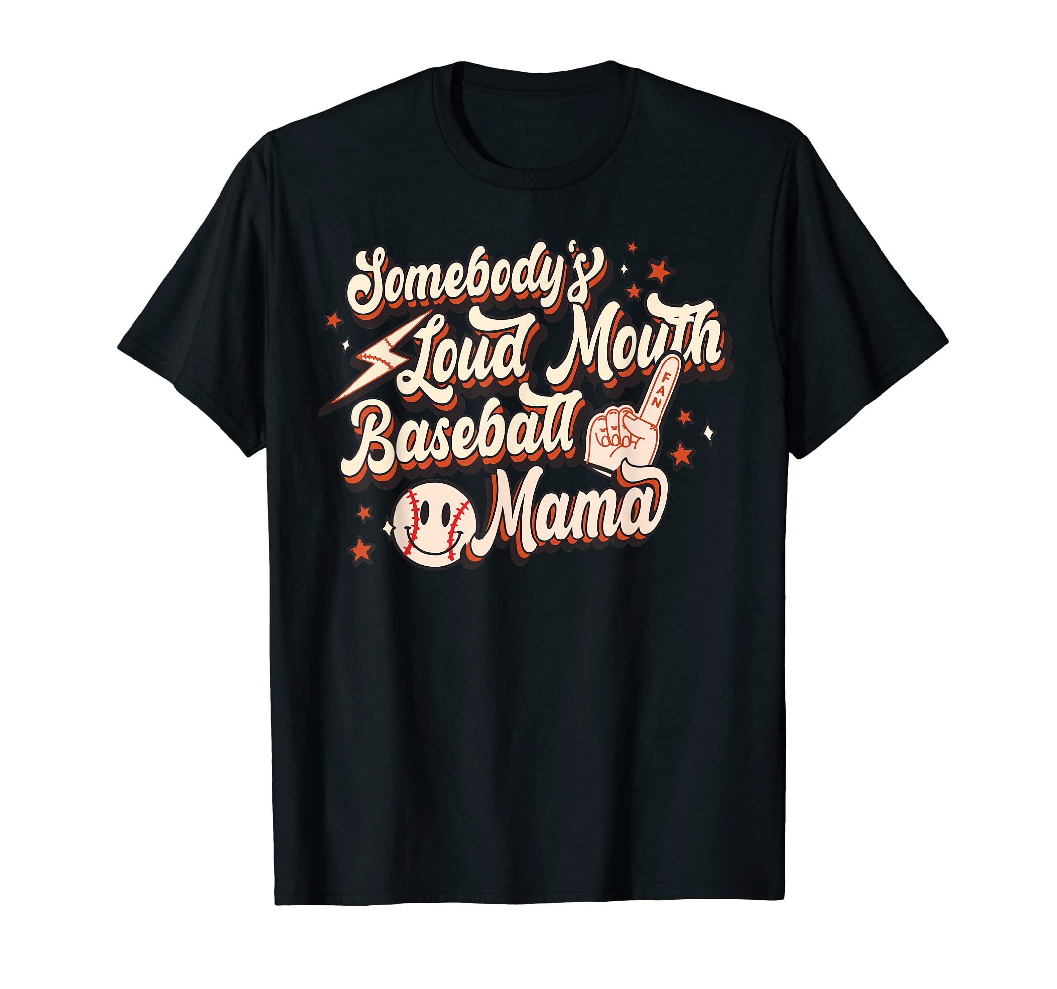 Somebody Loud Mouth Baseball Mama T-Shirt - Fun Novelty Design for Adults - T-Shirt, Sweatshirt, Hoodie