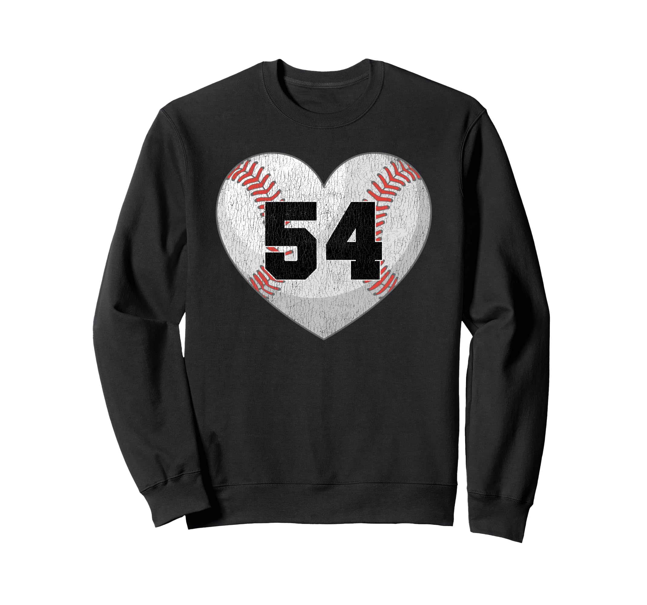 Baseball Number 54 Distressed Sweatshirt - Streetwear Style Men Women - T-Shirt, Sweatshirt, Hoodie