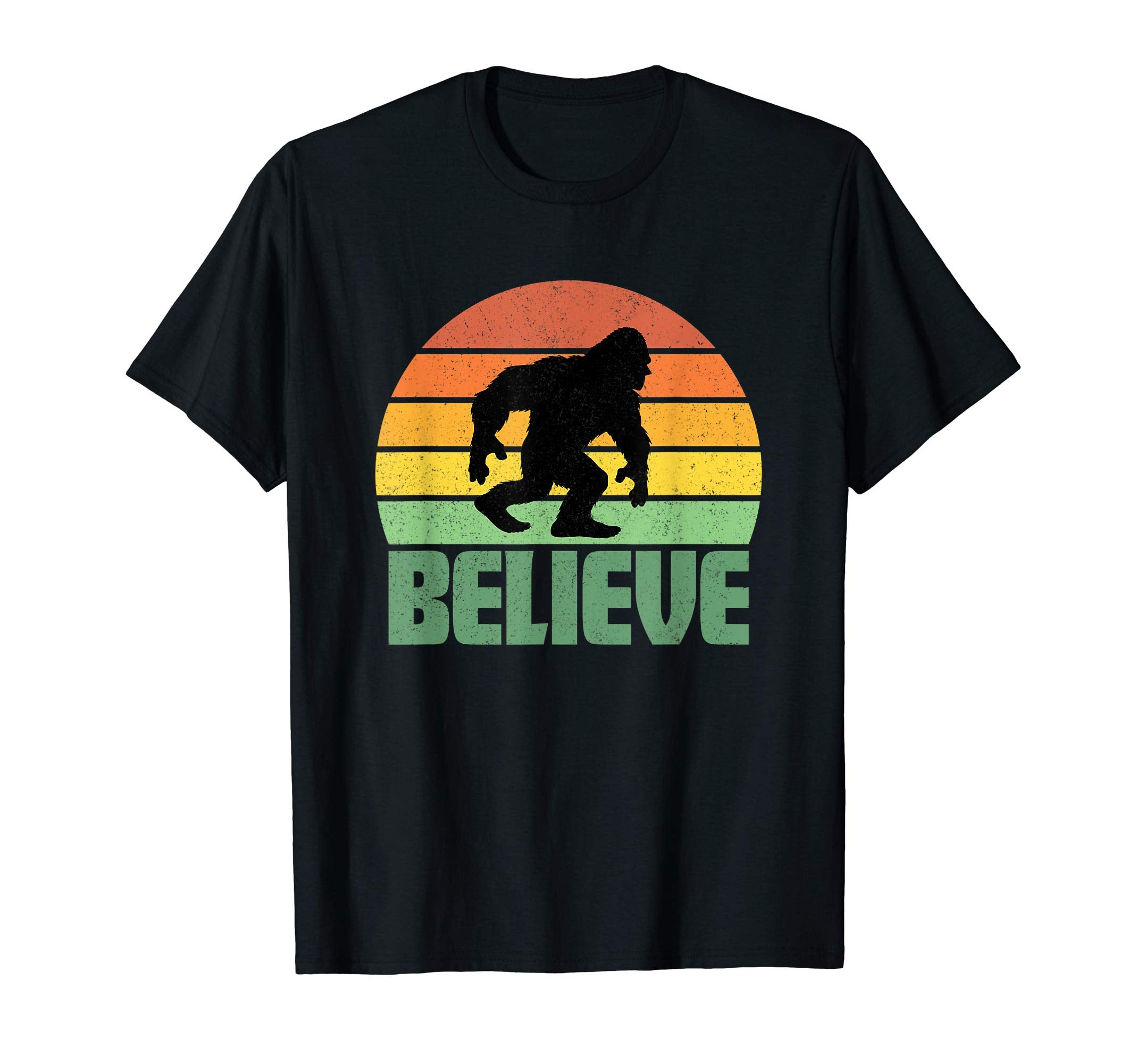Believe Bigfoot Yeti Funny Sunset Gift T-Shirt - Aesthetic Graphic Unisex - T-Shirt, Sweatshirt, Hoodie