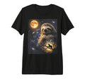 90S Sloth Howling Moon Y2K Aesthetic T-Shirt - Minimalist Print for Adults - T-Shirt, Sweatshirt, Hoodie