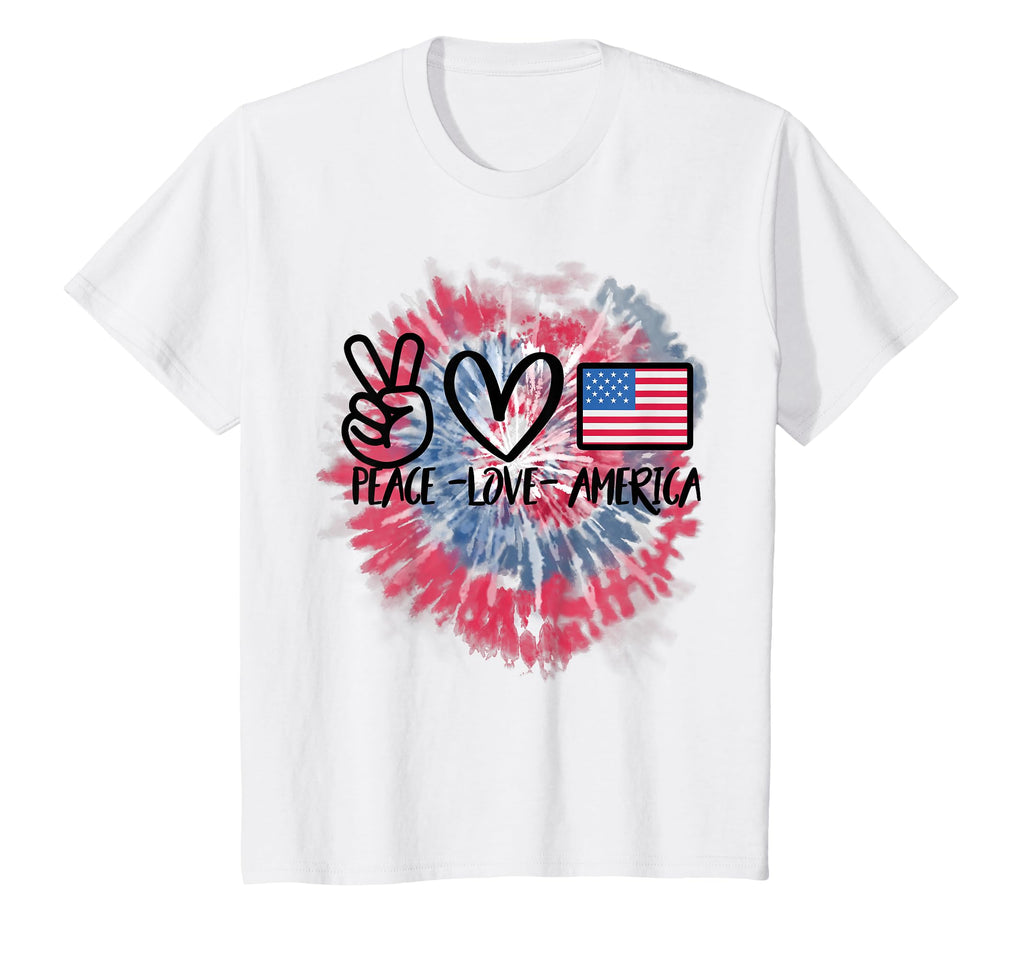 Peace Love America Tie Dye 4Th July T-Shirt - Aesthetic Graphic for Adults - T-Shirt, Sweatshirt, Hoodie