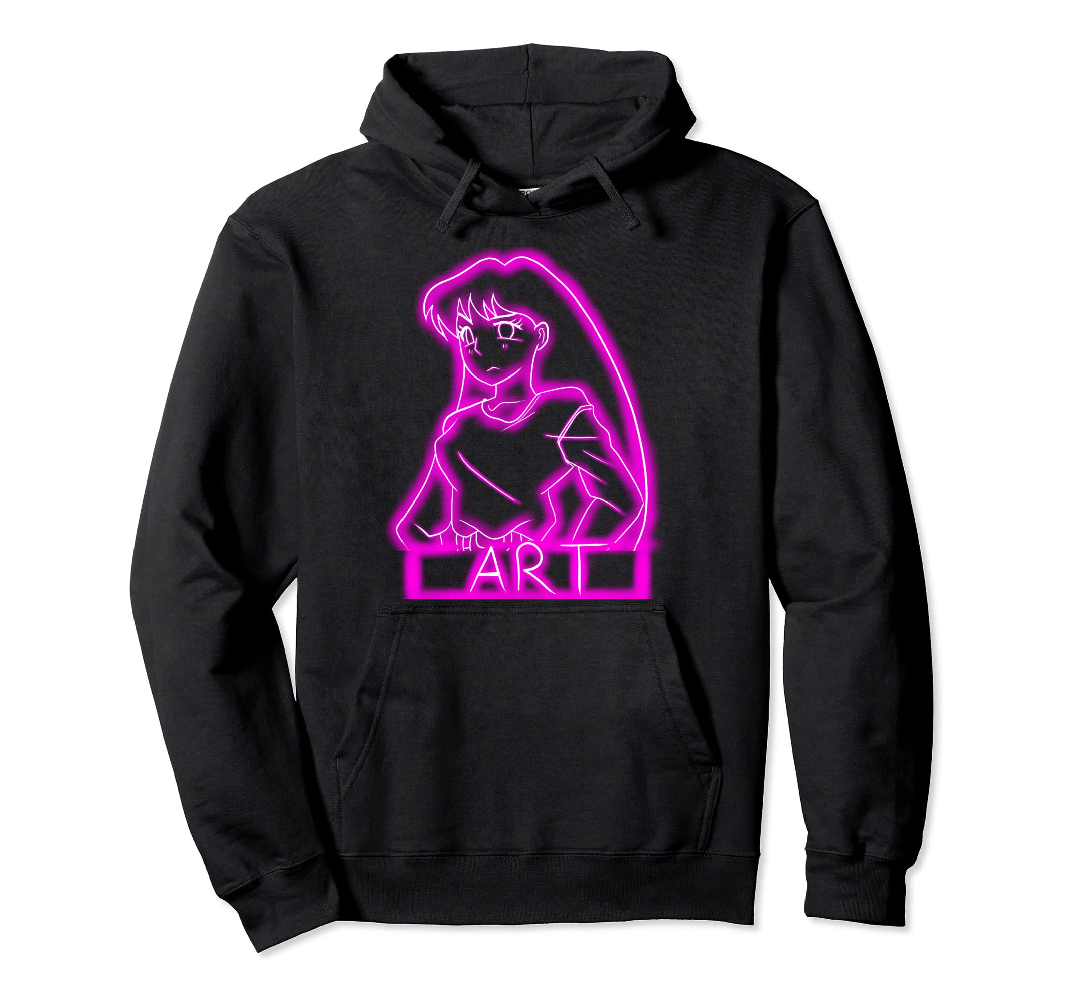 80S Neon Anime Hoodie - Fun Novelty Design Men Women - T-Shirt, Sweatshirt, Hoodie