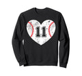 Baseball Heart Player 11 Sweatshirt - Casual Everyday Wear for Adults - T-Shirt, Sweatshirt, Hoodie