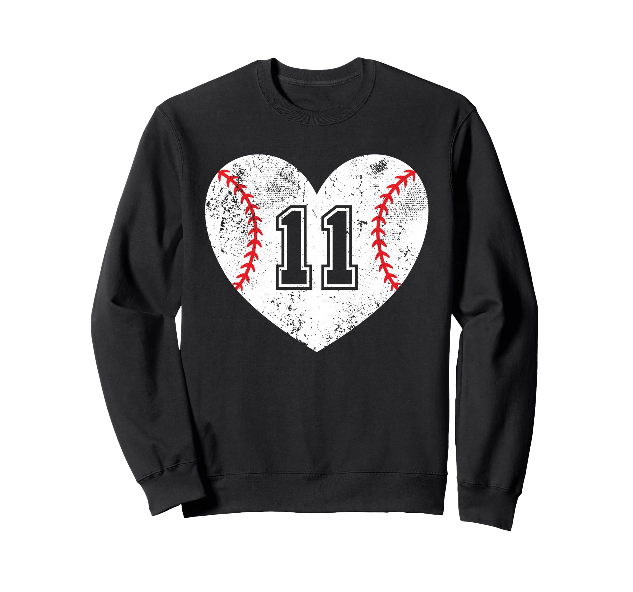 Baseball Heart Player 11 Sweatshirt - Casual Everyday Wear for Adults - T-Shirt, Sweatshirt, Hoodie