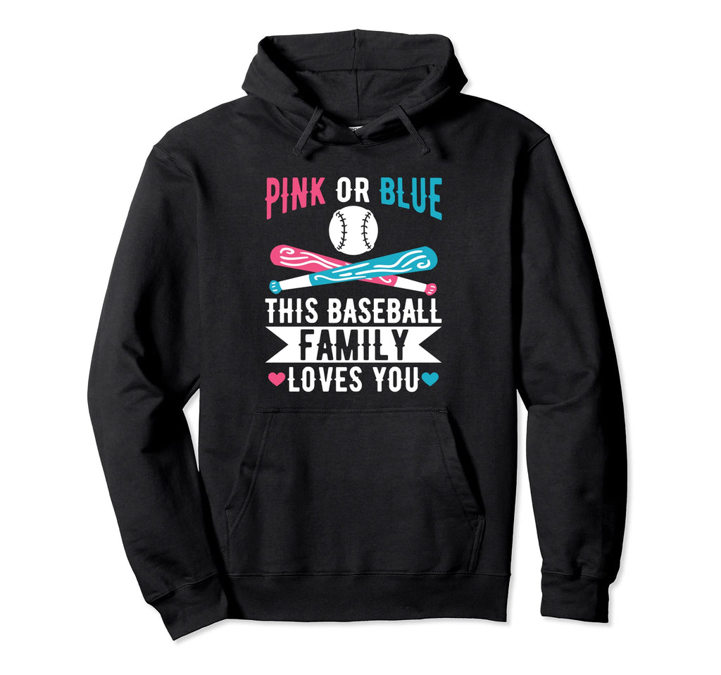 Gender Reveal Baseball Loving Family Hoodie - Graphic Print Men Women - T-Shirt, Sweatshirt, Hoodie