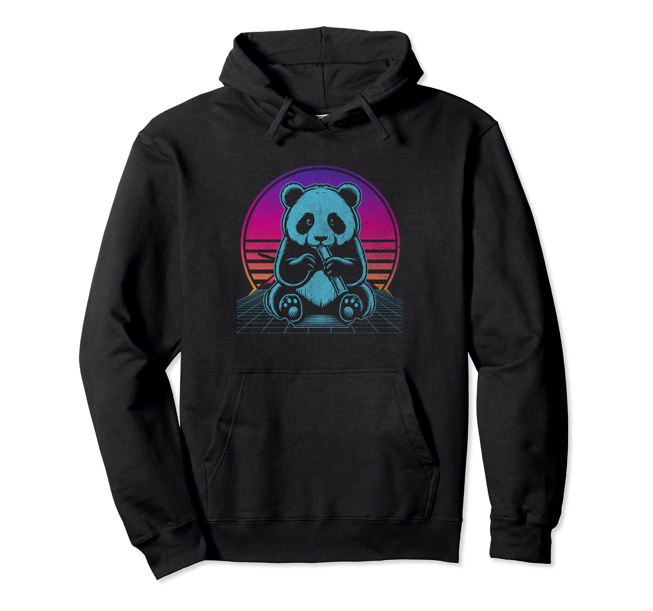 80S 90S Panda Bear Vaporwave Aesthetic Hoodie - Graphic Print for Adults - T-Shirt, Sweatshirt, Hoodie