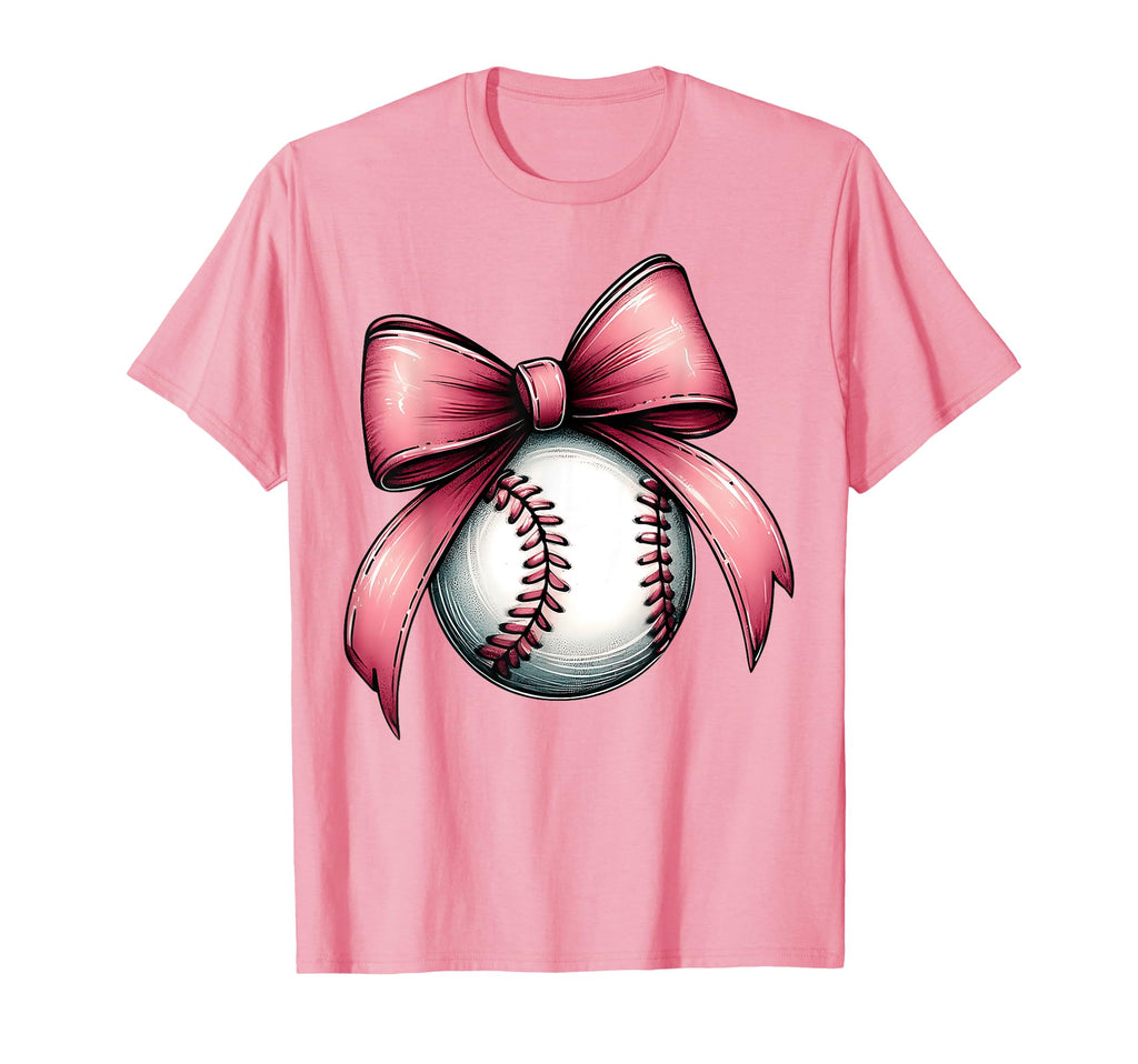 Coquette Bow Baseball Player Team T-Shirt - Unique Graphic for Adults - T-Shirt, Sweatshirt, Hoodie