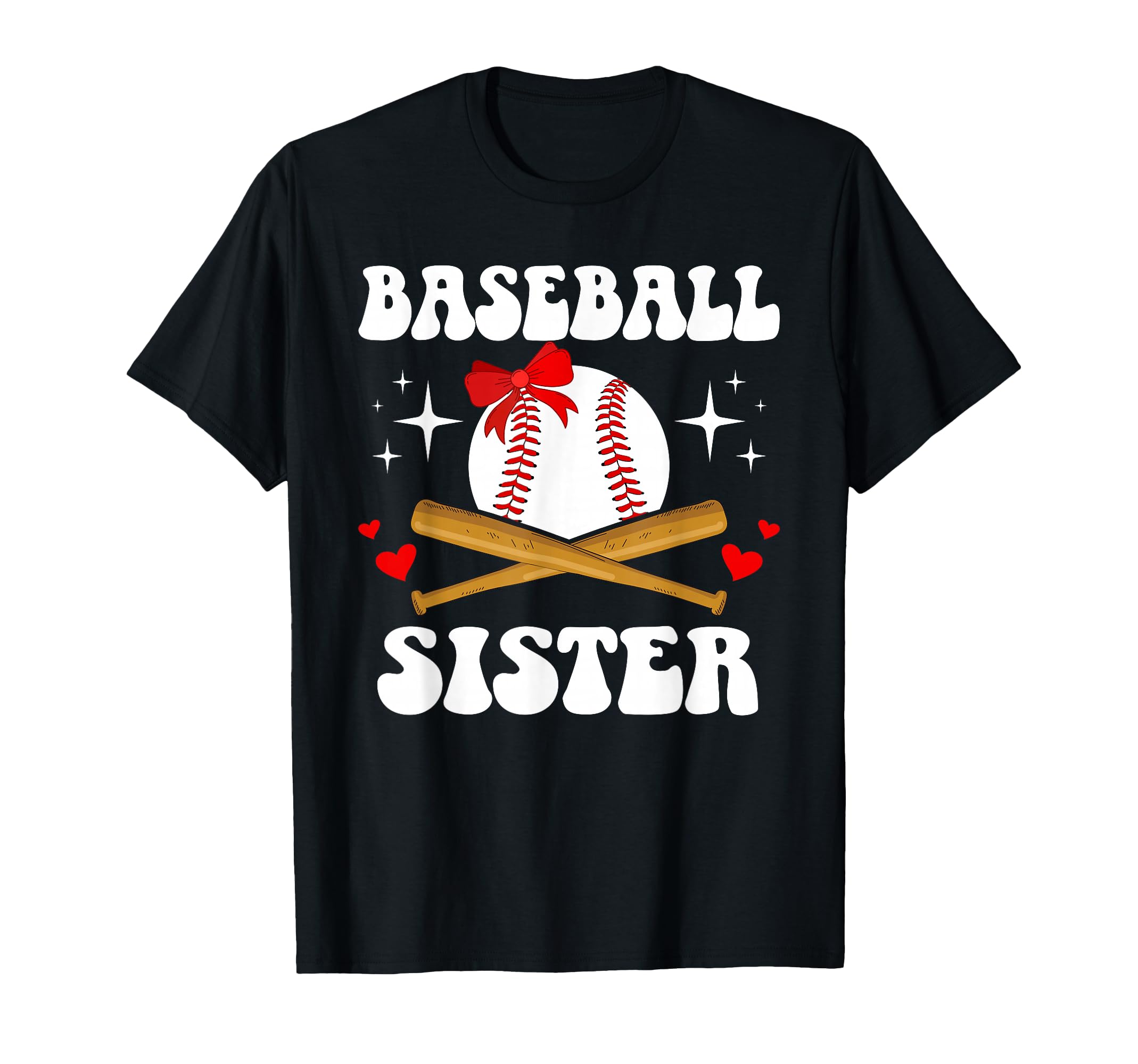 Baseball Sister Baseball Player Groovy T-Shirt - Graphic Print Men Women - T-Shirt, Sweatshirt, Hoodie